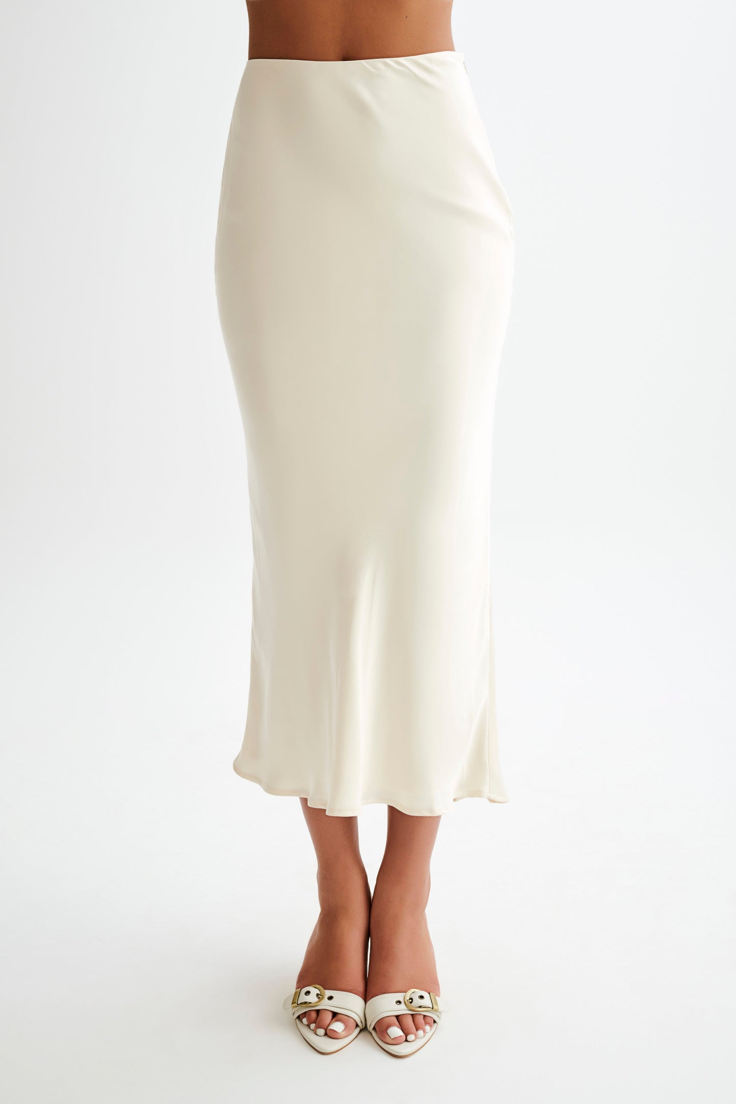 Jupe Maxi Satin Viviana - Ivoire