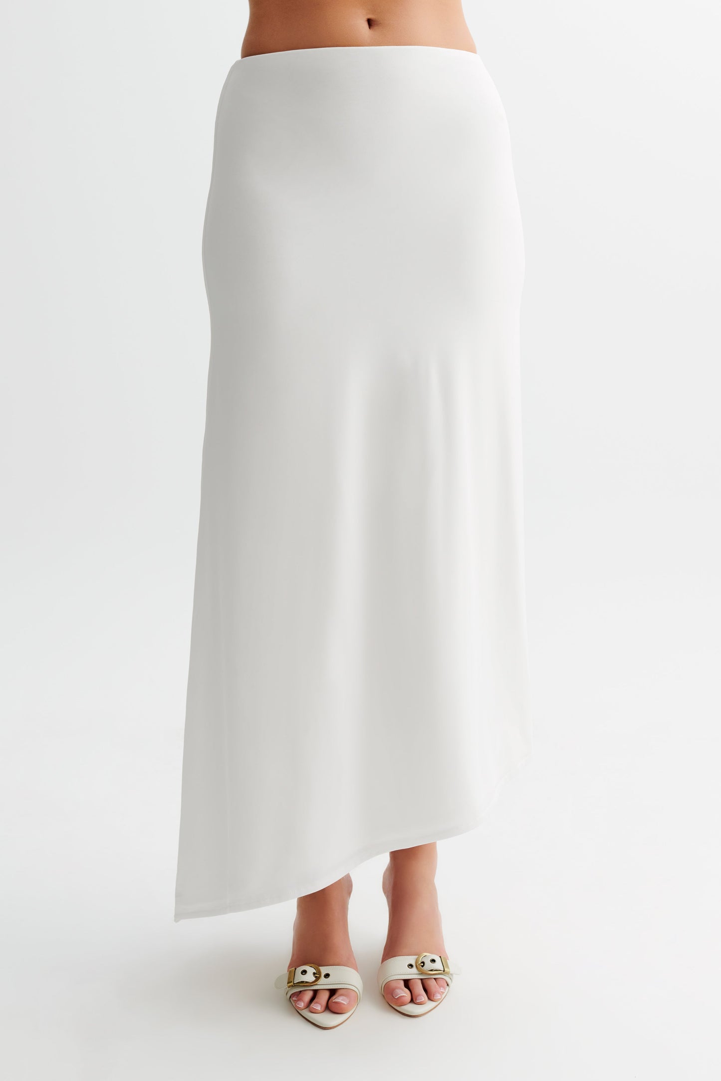 Jupe Maxi Asymétrique et Étroite Bea - Blanche