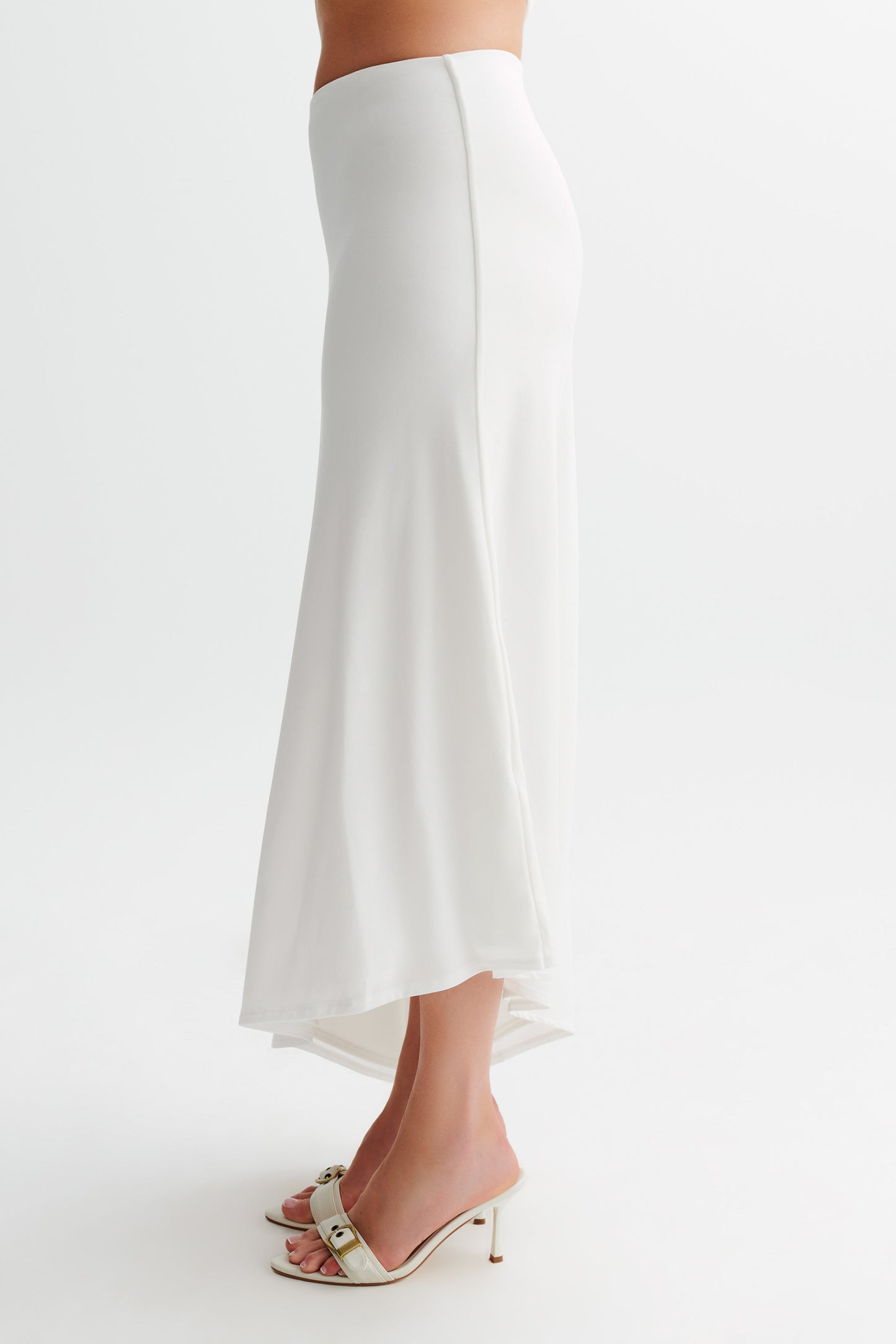 Jupe Maxi Asymétrique et Étroite Bea - Blanche