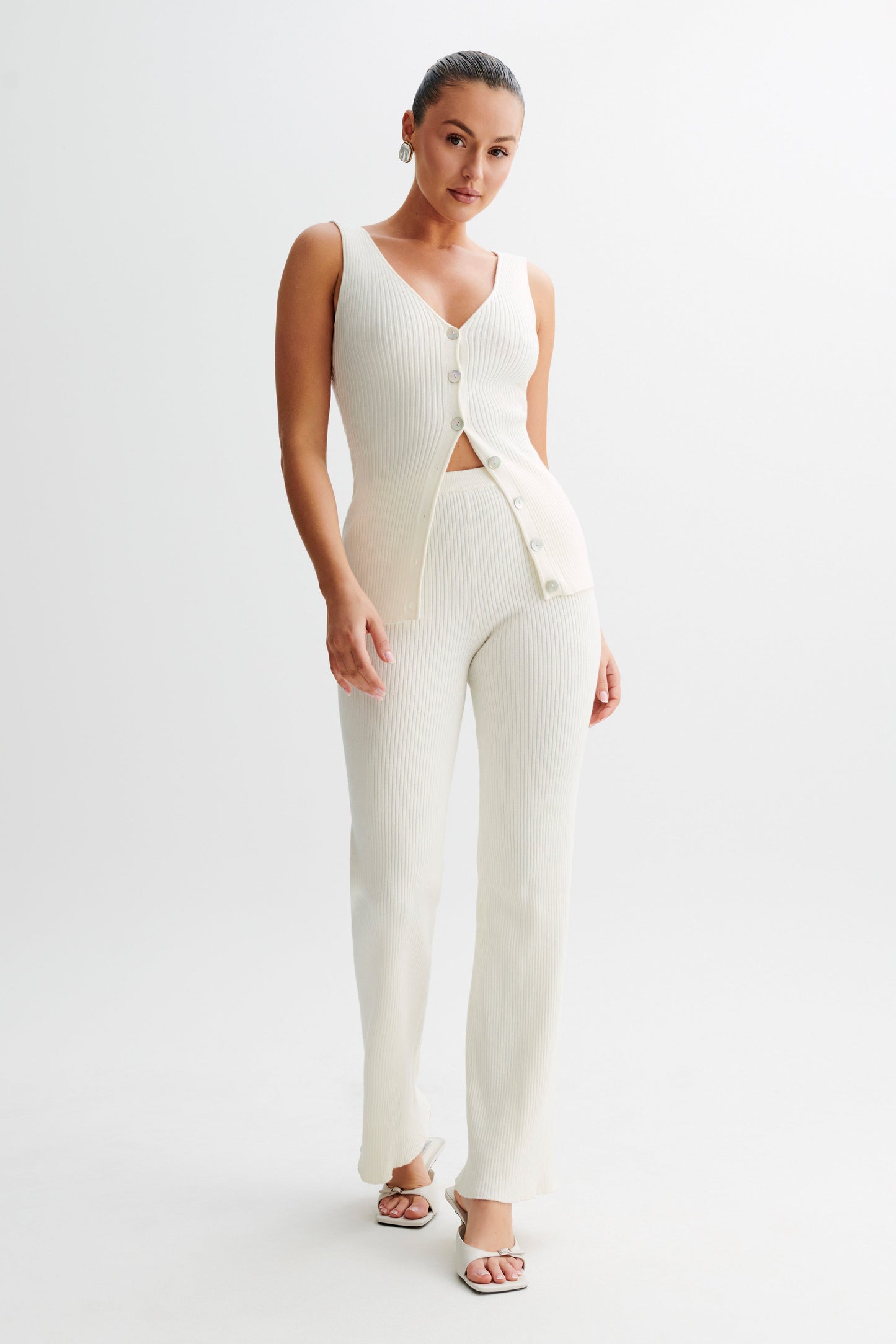 Pantalon en Tricot Calypso - Ivoire