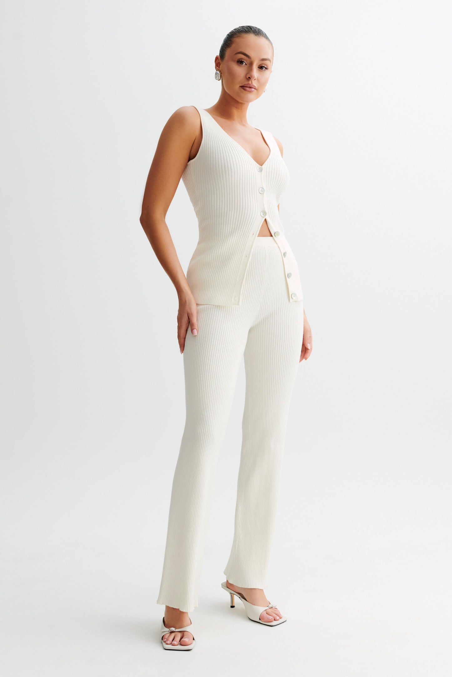 Pantalon en Tricot Calypso - Ivoire