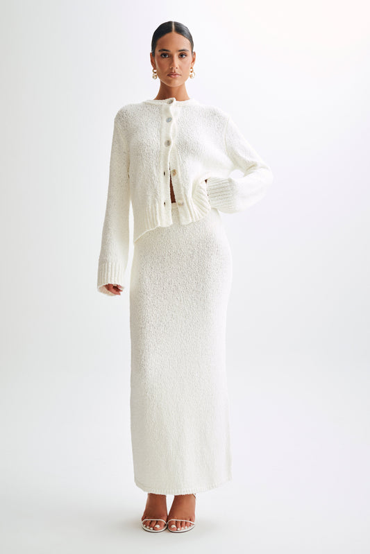 Jupe Maxi Boucle Moira - Blanche