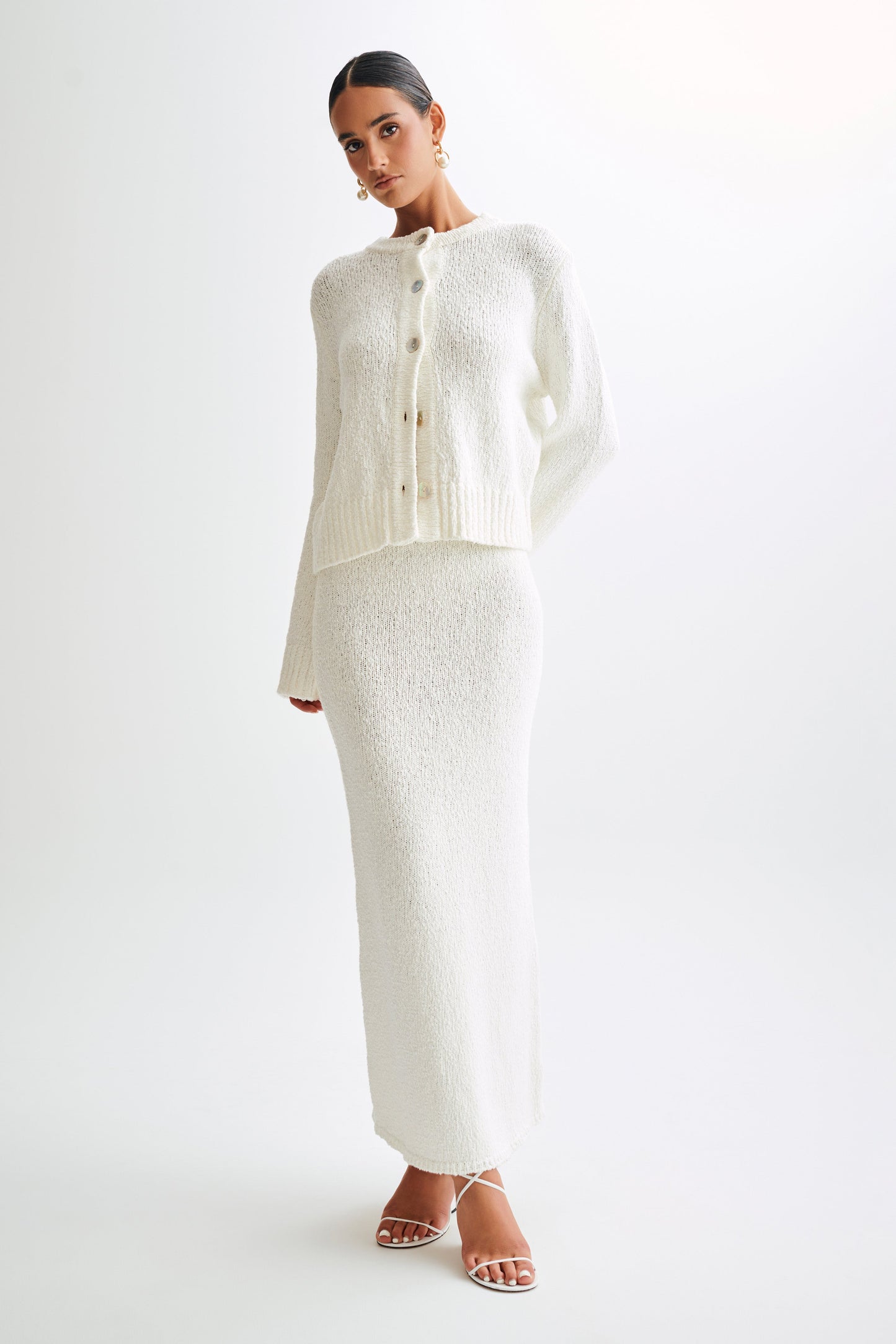 Jupe Maxi Boucle Moira - Blanche