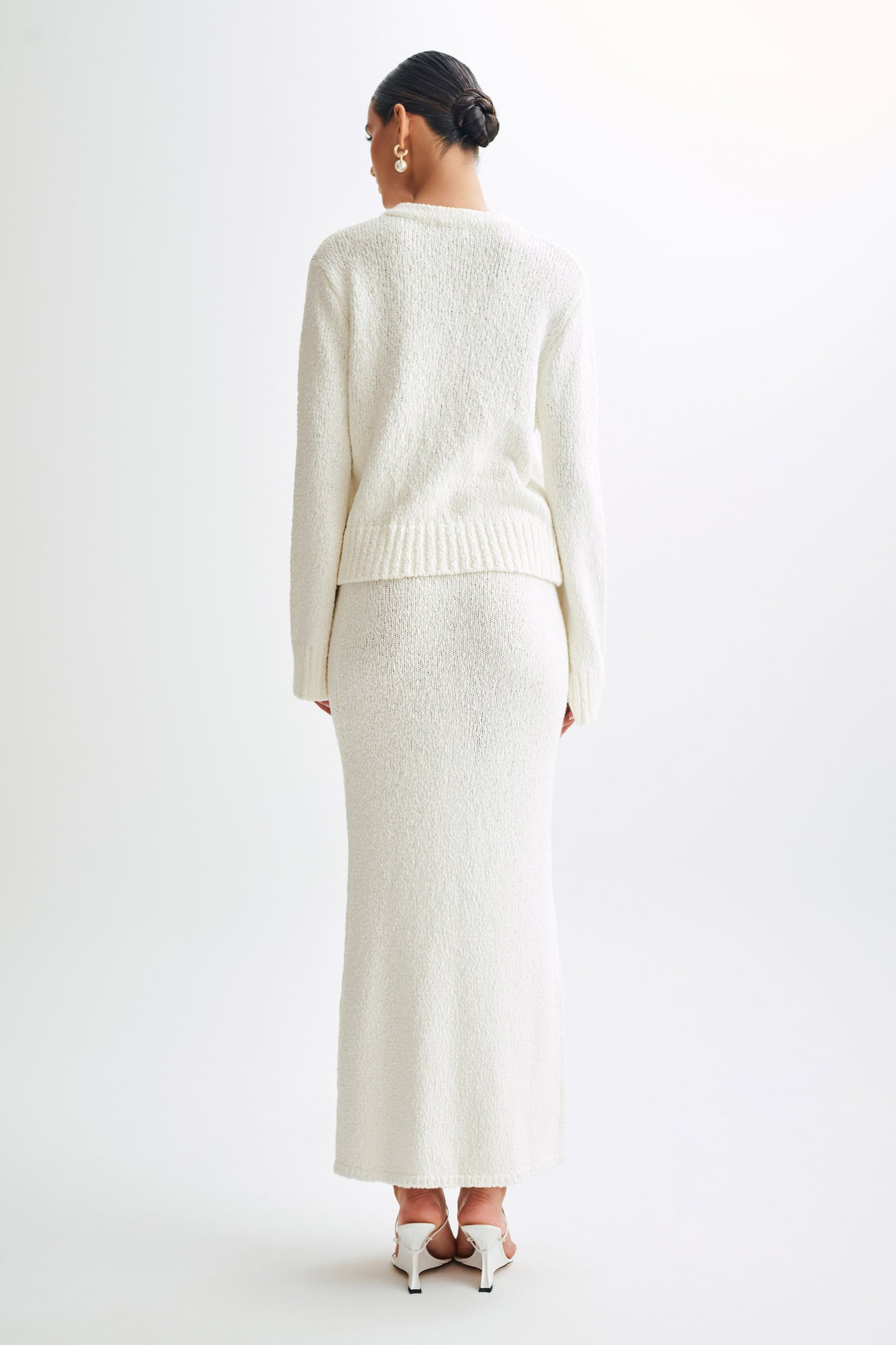 Jupe Maxi Boucle Moira - Blanche