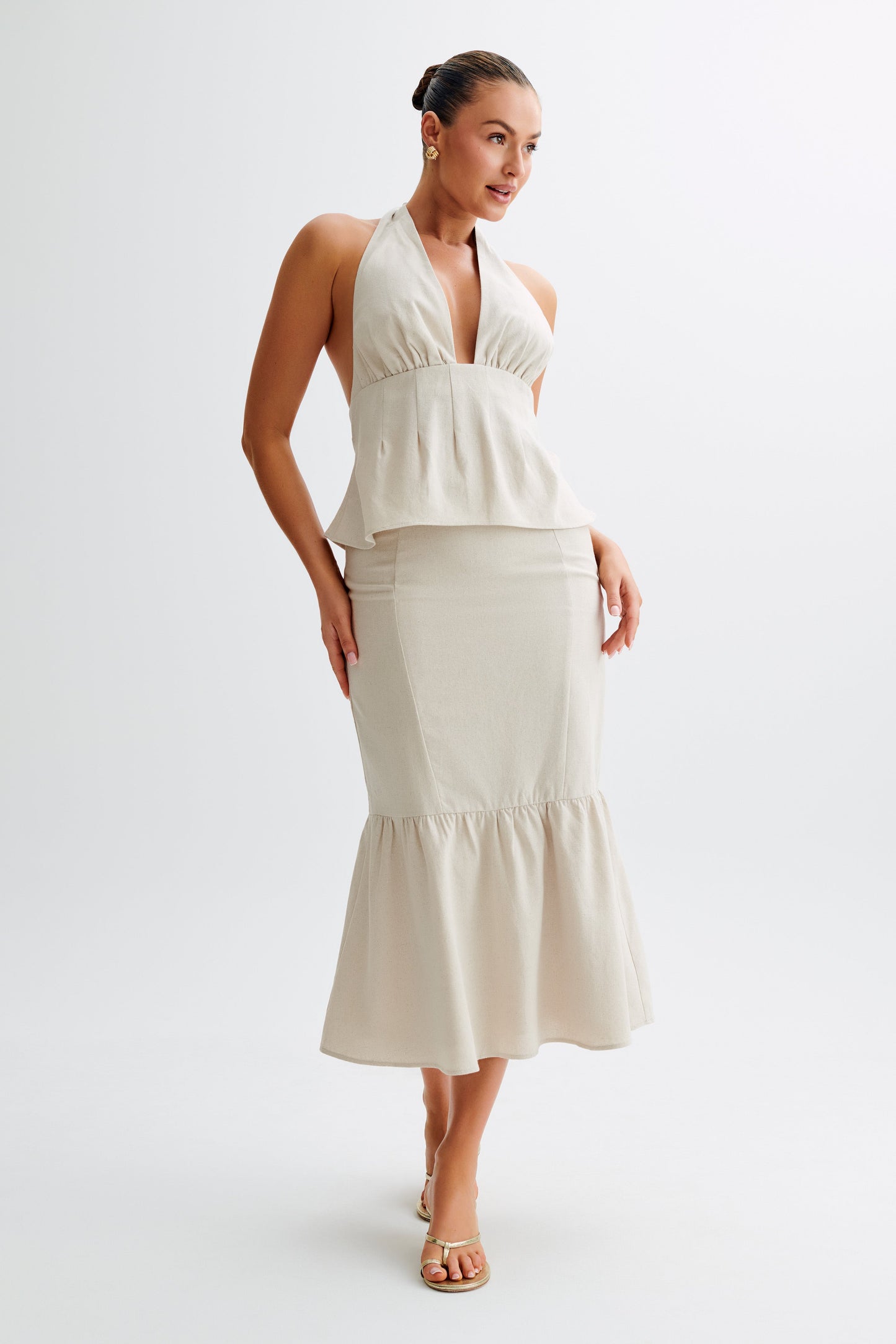Halter en lin Delfina - Naturel