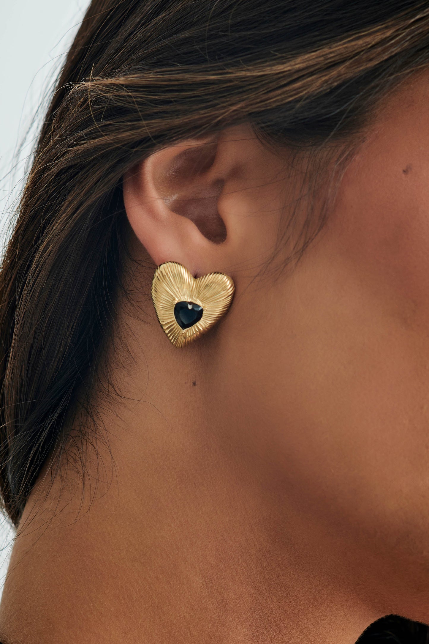Boucles d'oreilles Amore en forme de cœur - Or