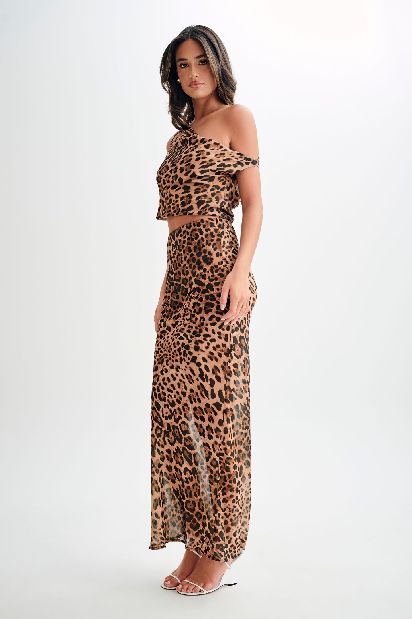 Jupe Maxi en Chiffon Yvonne - Motif Léopard