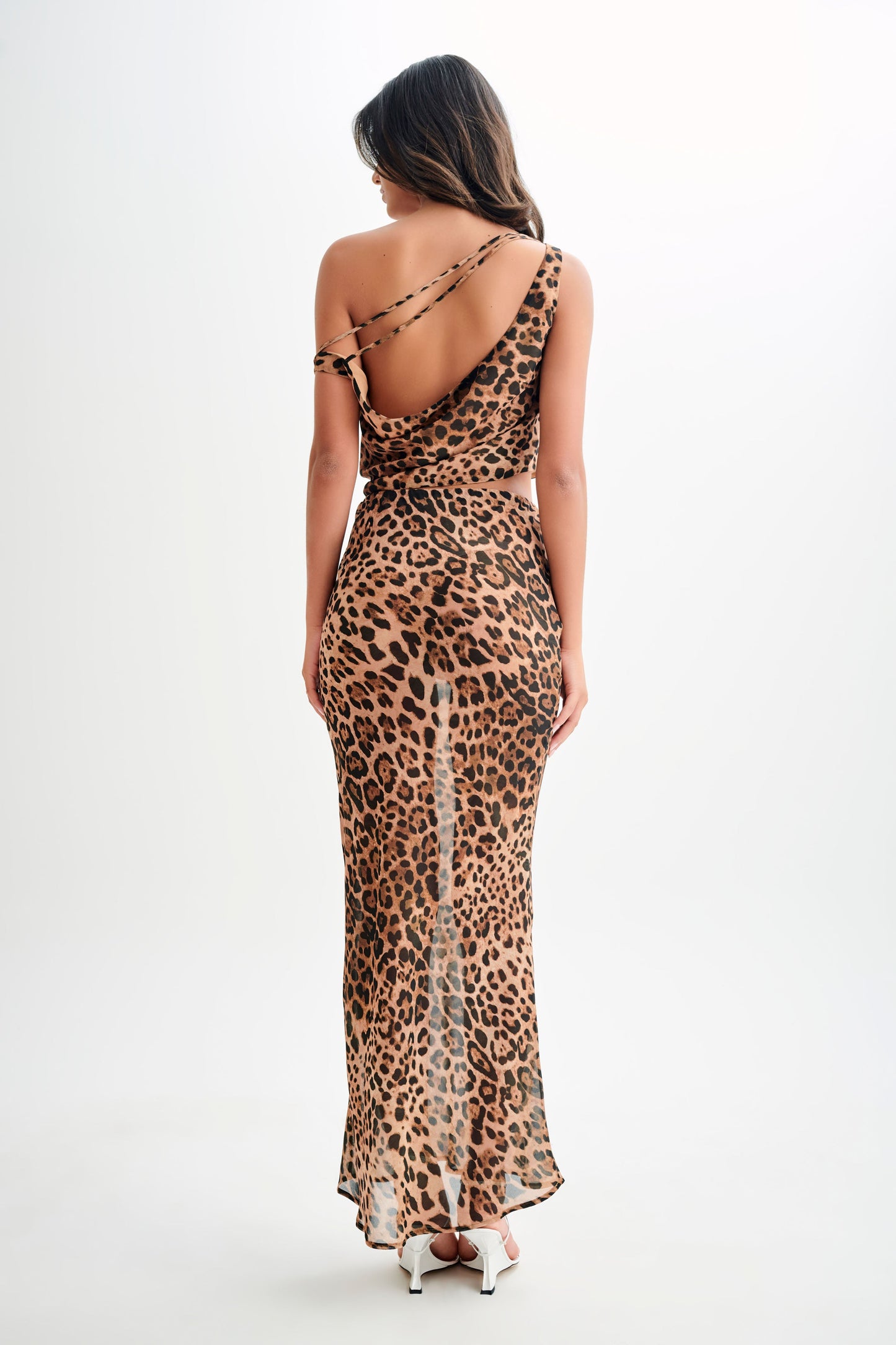 Jupe Maxi en Chiffon Yvonne - Motif Léopard