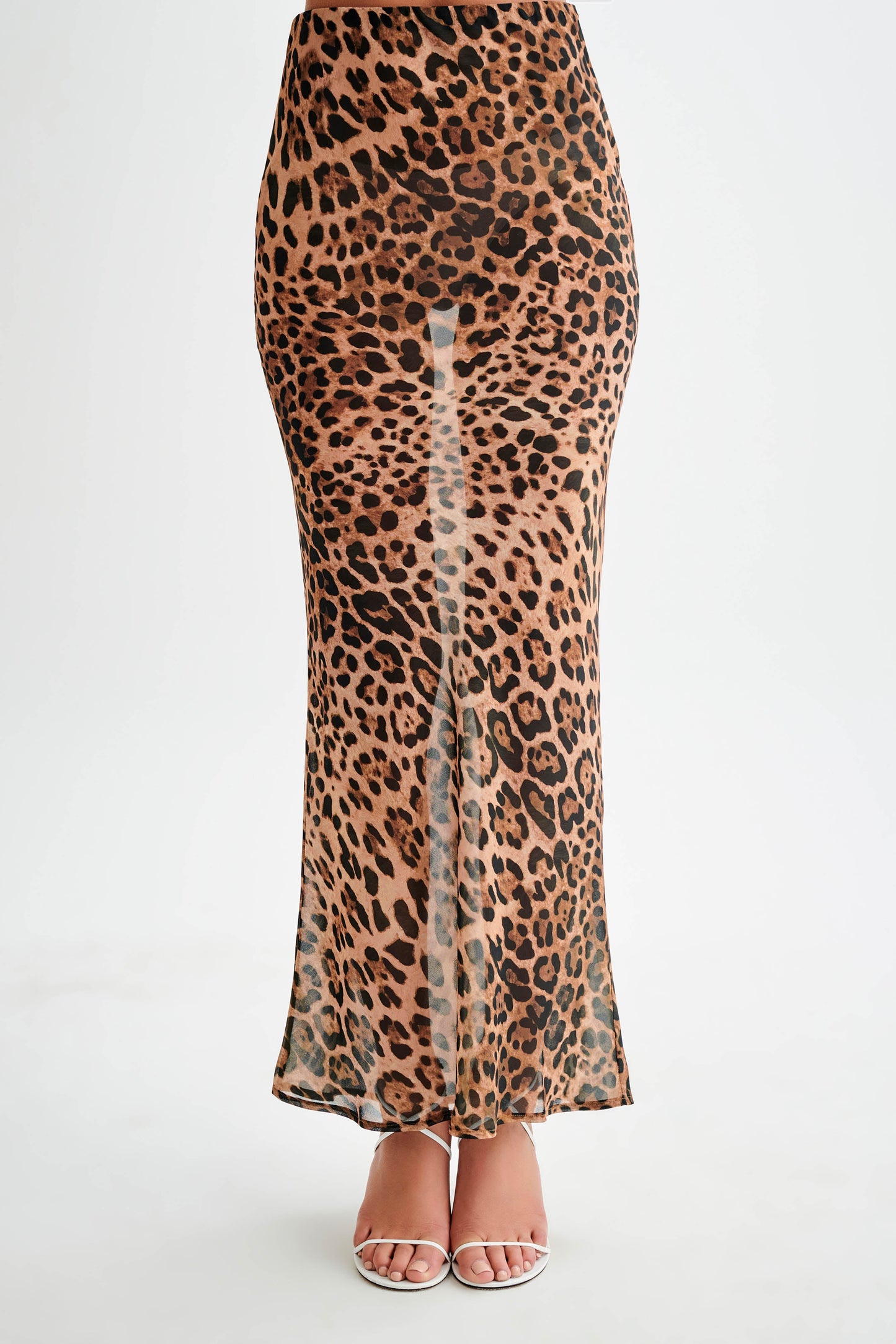 Jupe Maxi en Chiffon Yvonne - Motif Léopard
