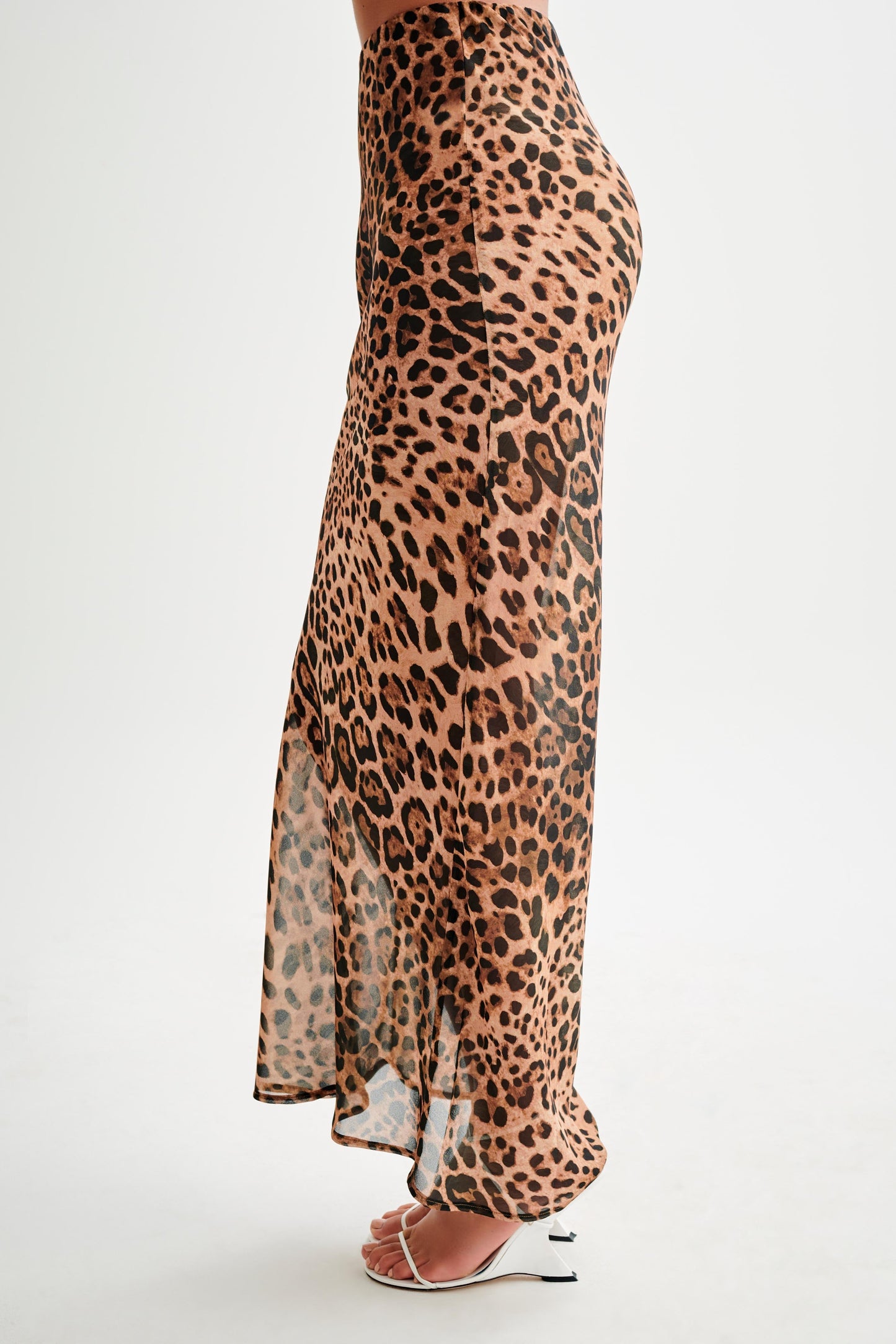 Jupe Maxi en Chiffon Yvonne - Motif Léopard