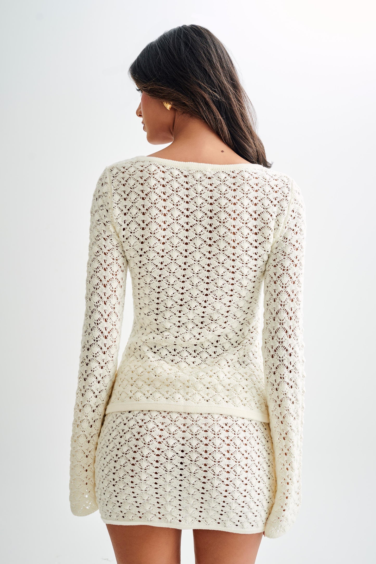 Jupe mini en tricot trapèze Murphy - Blanc