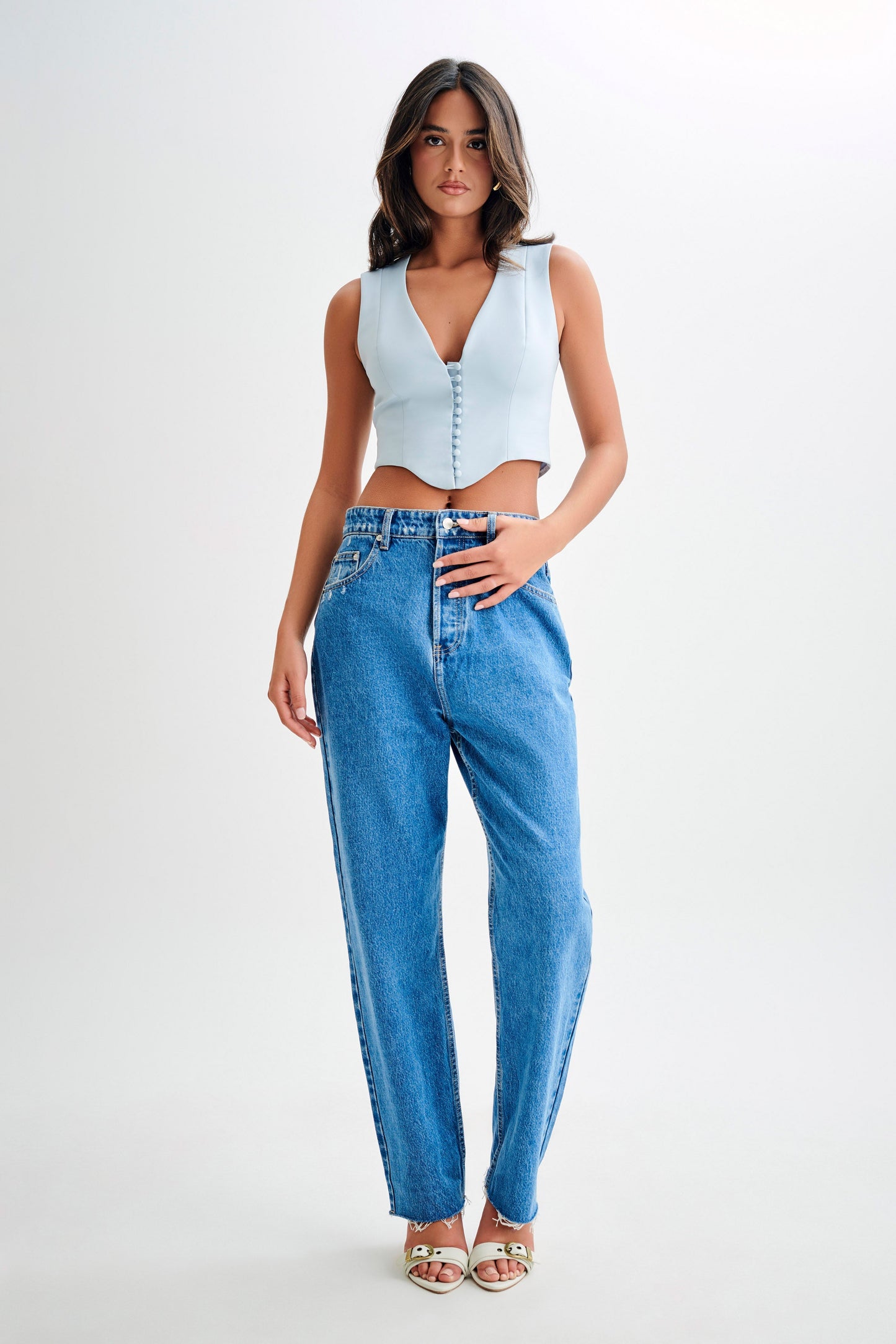 Haut sans manches en coton Keely - Bleu ciel