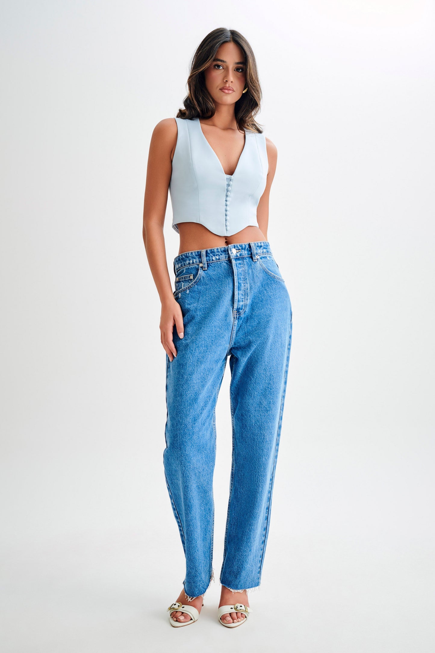Haut sans manches en coton Keely - Bleu ciel