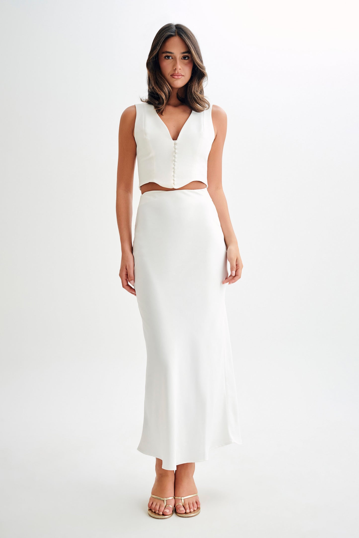Top sans manches en coton Keely - Blanc