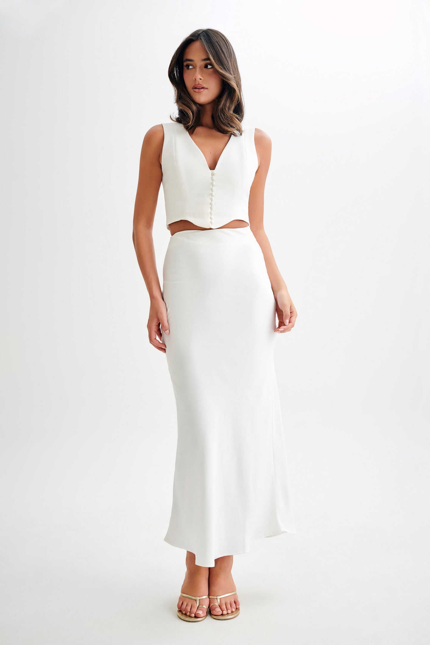 Top sans manches en coton Keely - Blanc