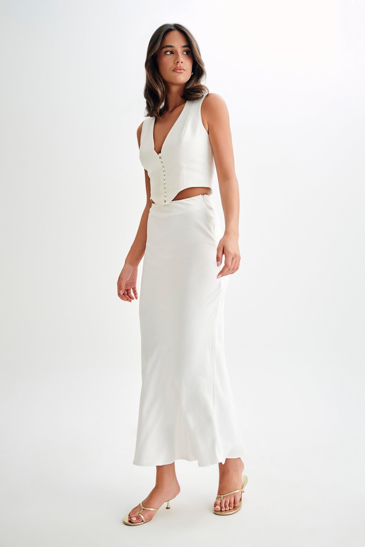 Top sans manches en coton Keely - Blanc