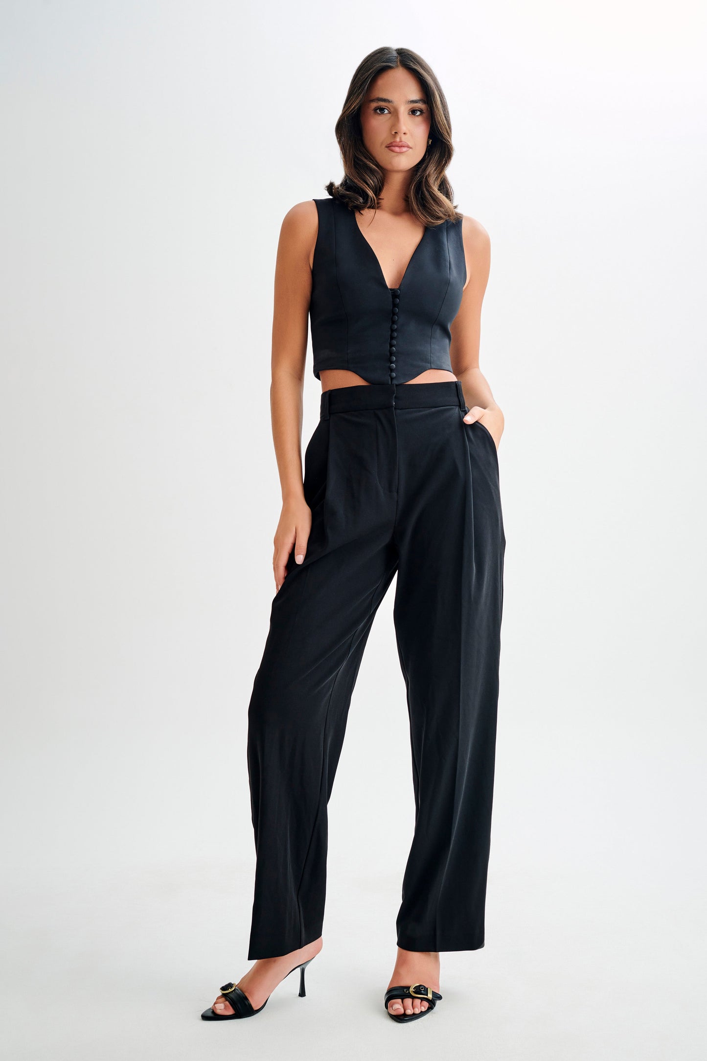 Keely Haut sans manches en coton - Noir