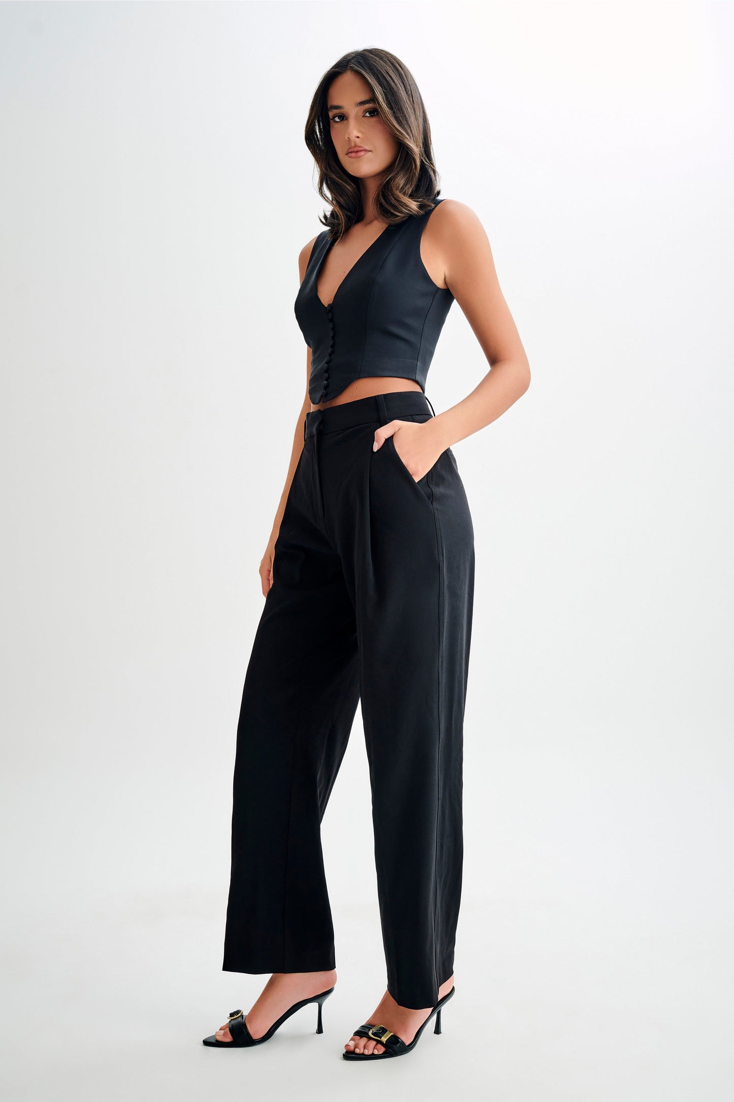 Keely Haut sans manches en coton - Noir