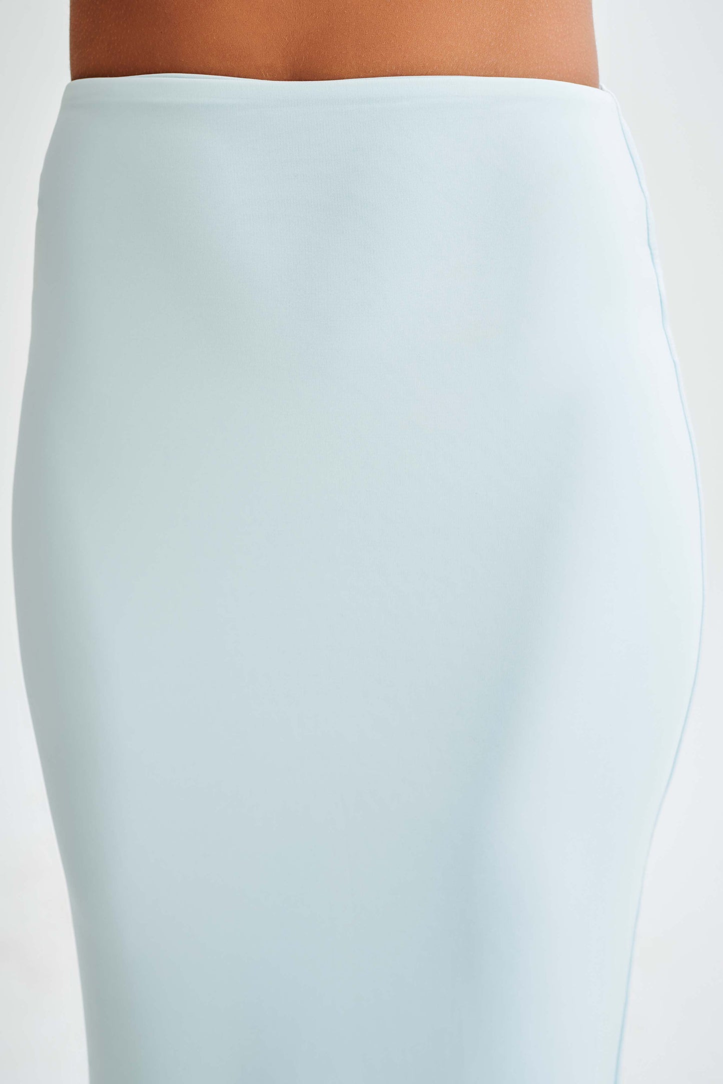 Jupe Maxi Bruna en Mousseline de Soie à Poil de Poisson - Bleu Ciel