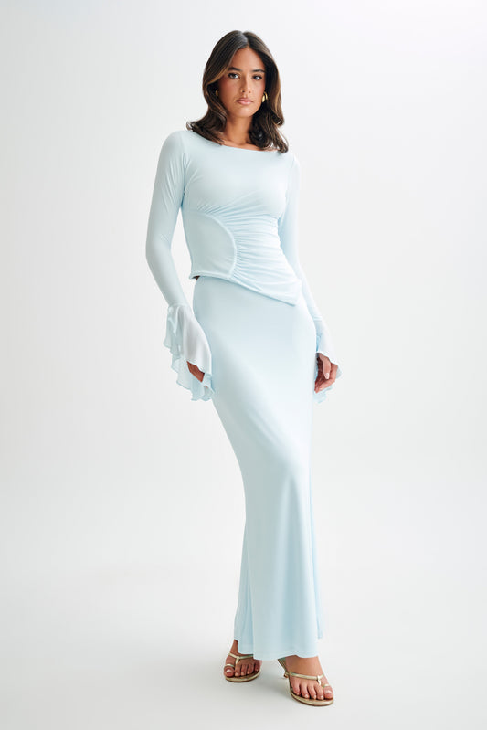 Top ample à manches cloche Stevie - Bleu ciel