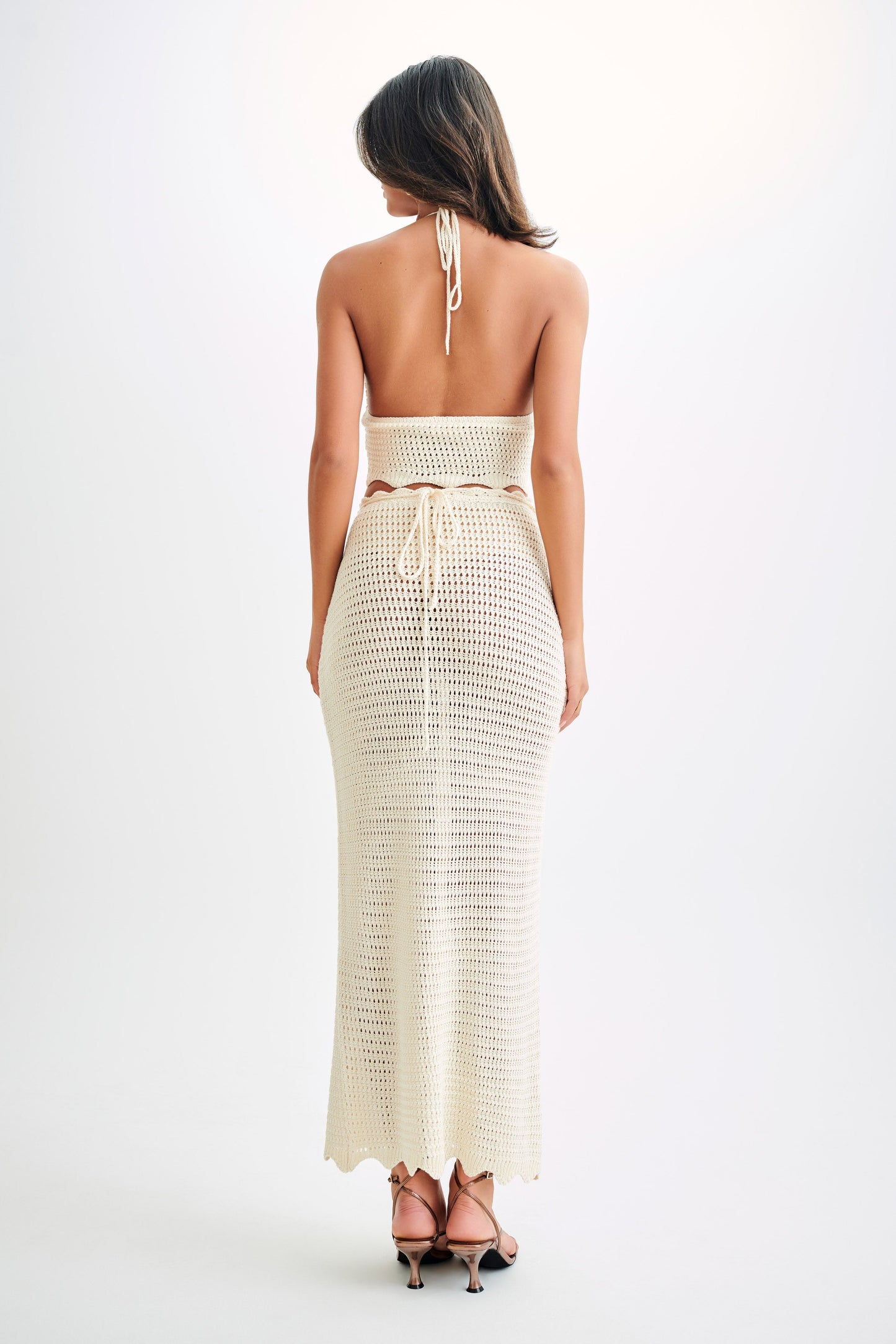 Top en tricot à col boule Kira - Crème glacée