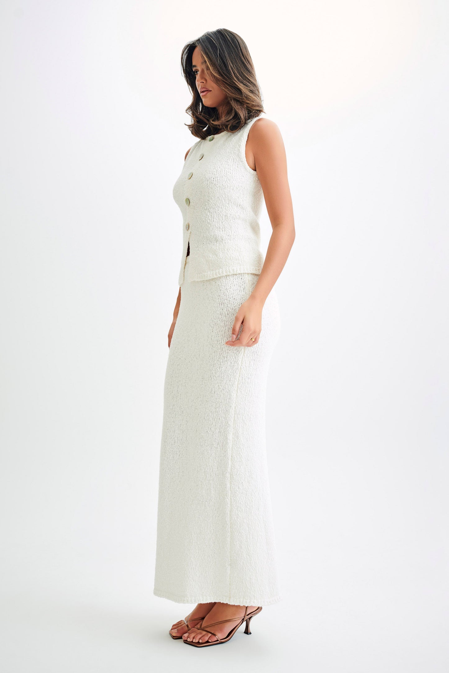 Jupe Maxi Boucle Moira - Blanche