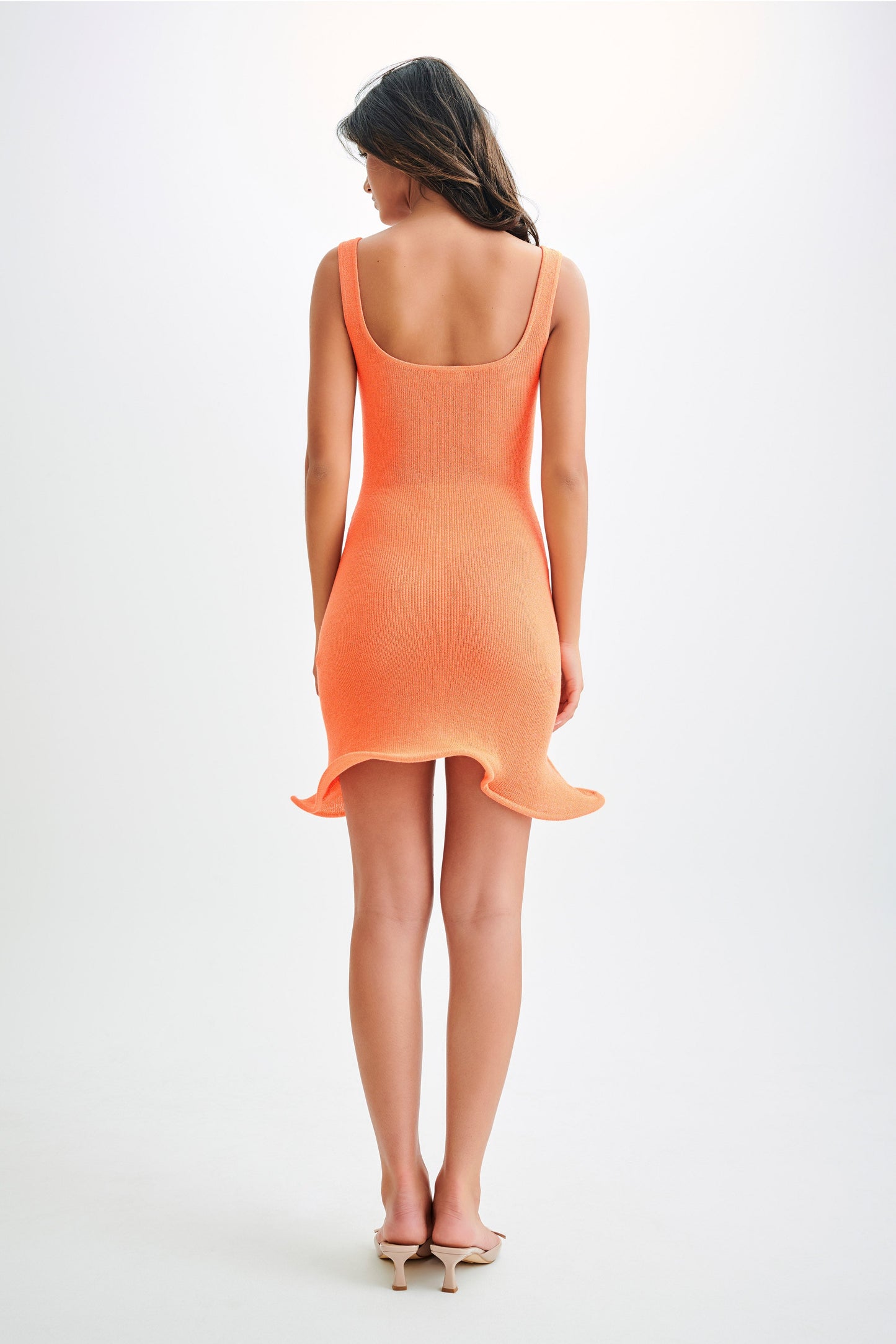 Mini-robe en tricot à col rond Sandra - Orange