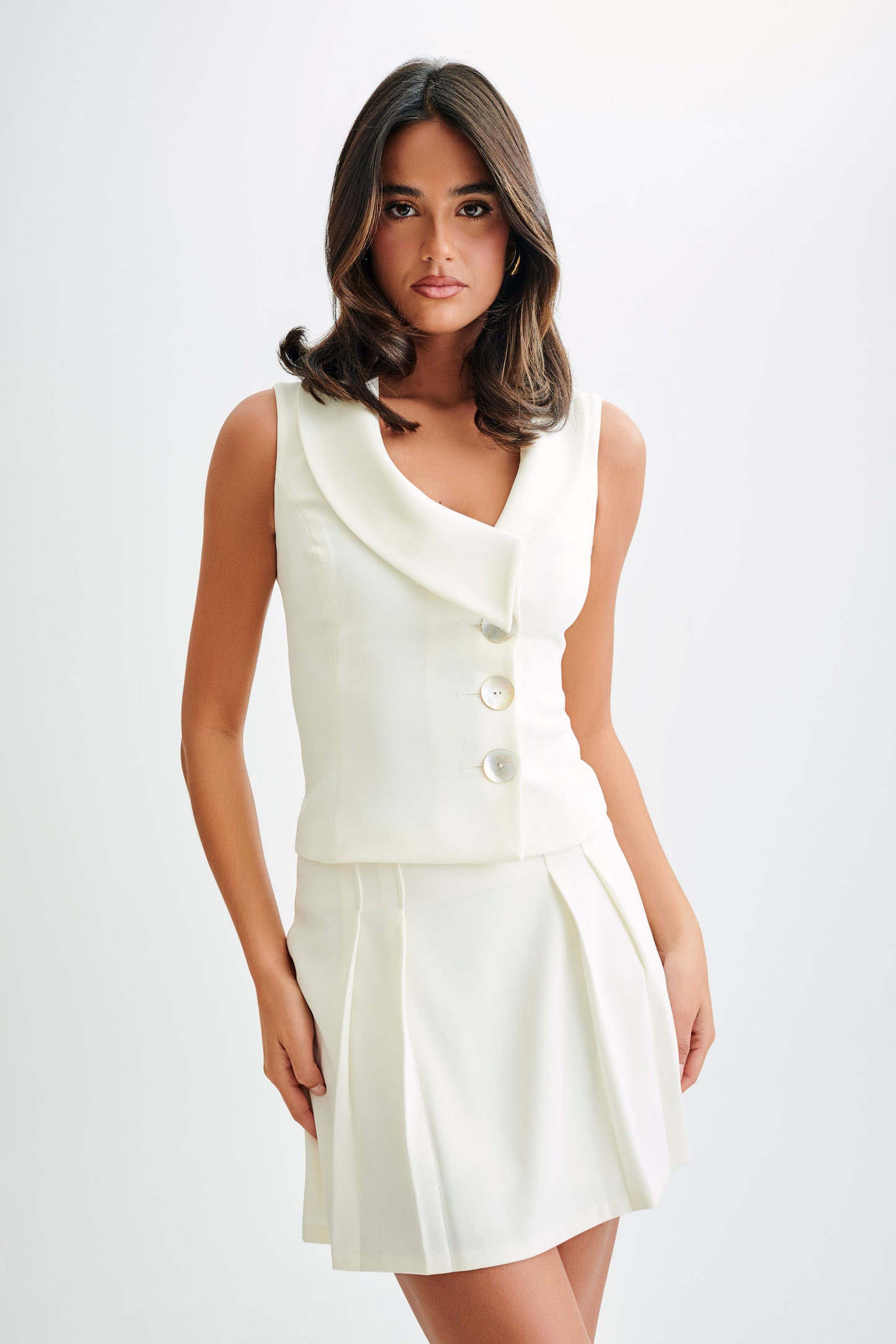 Jupe mini tailleur Berkley - Ivoire