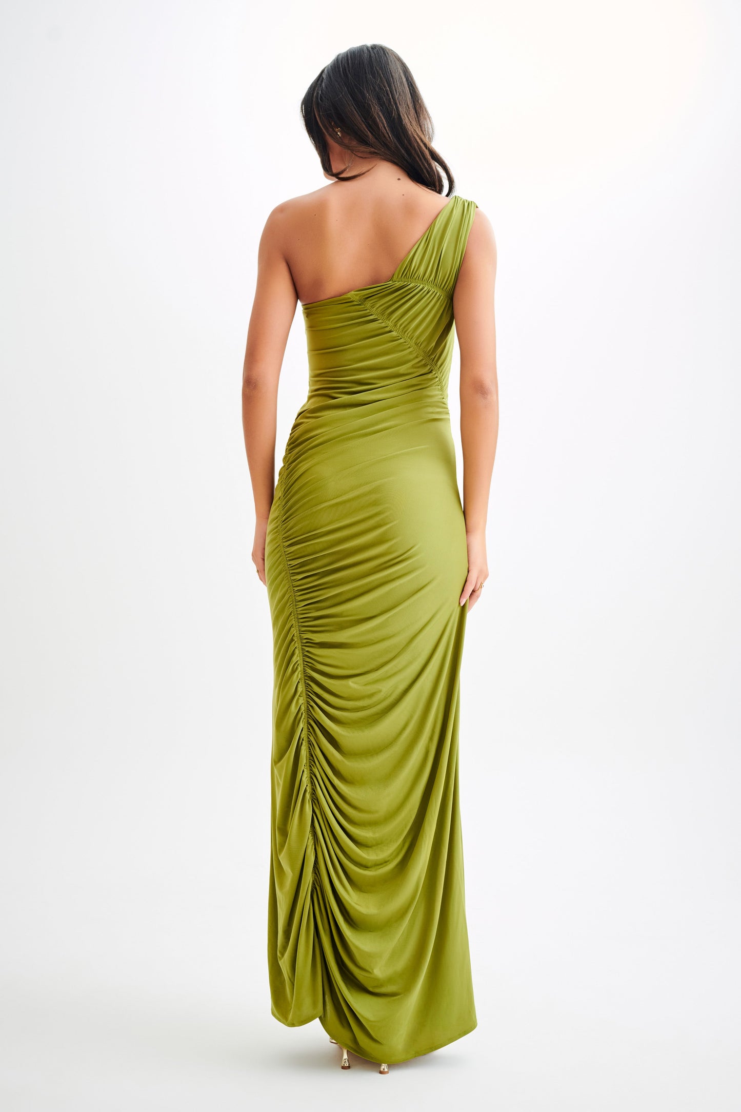 Robe Maxi Capri Gathered Slinky - Olive Vintage