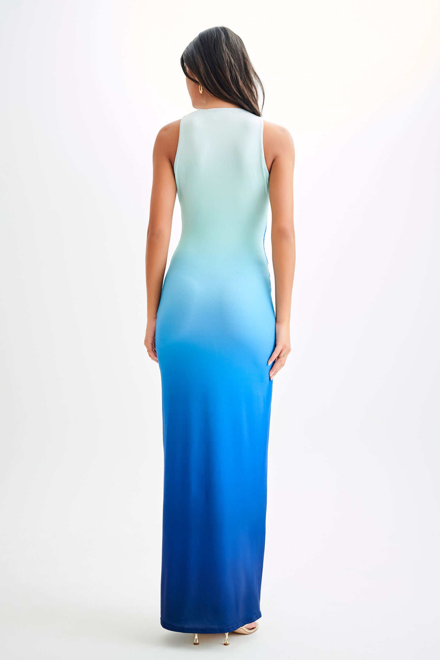 Robe Maxi Stella Dégradée et Étroite - Bleu Ombré