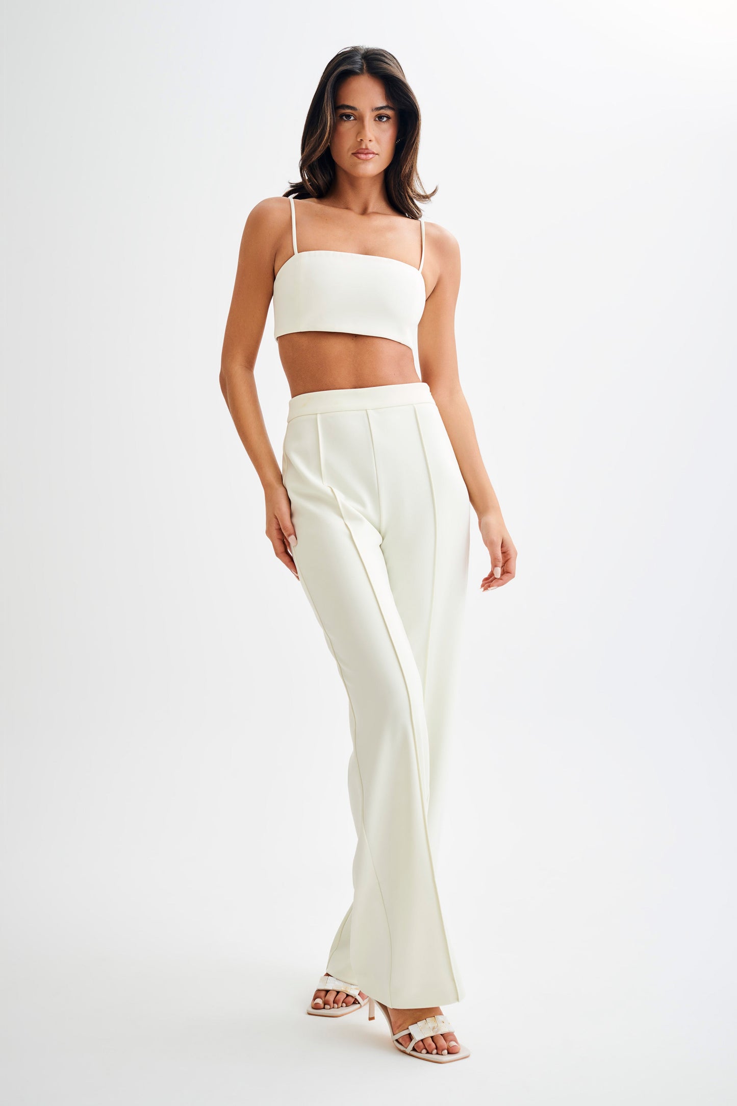 Crop Top de tailleur Perry - Ivoire