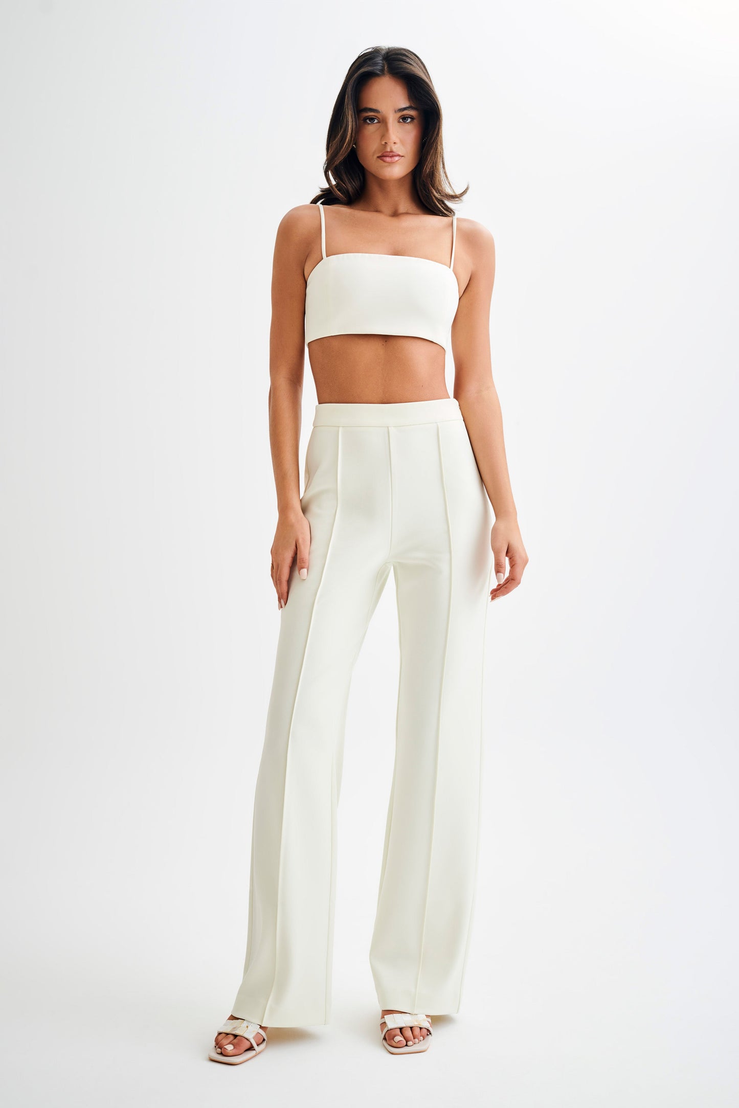 Crop Top de tailleur Perry - Ivoire