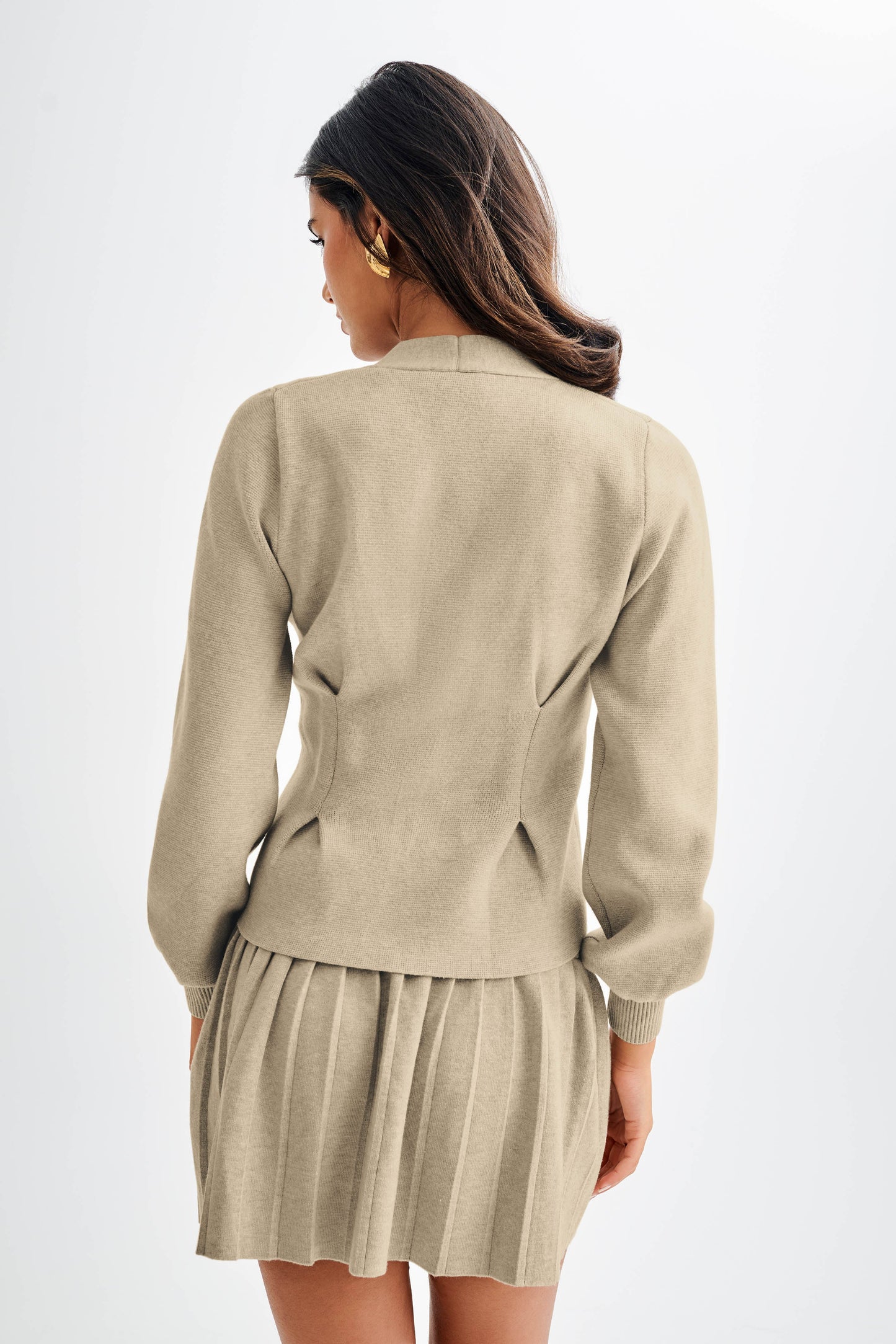 Jupe mini plissée en jersey Beverly - couleur chêne