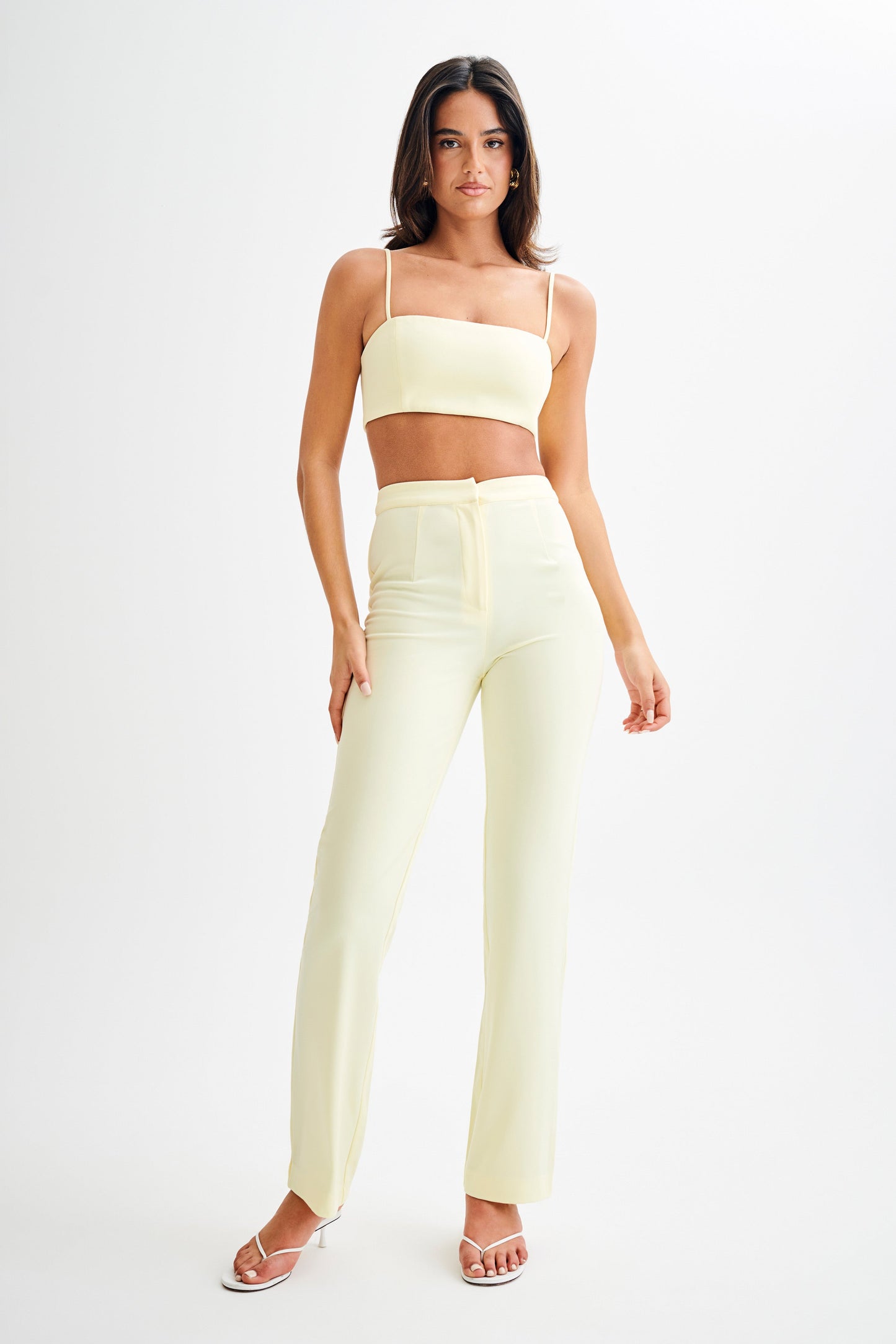 Crop Top de tailleur Perry - Citron Pâle