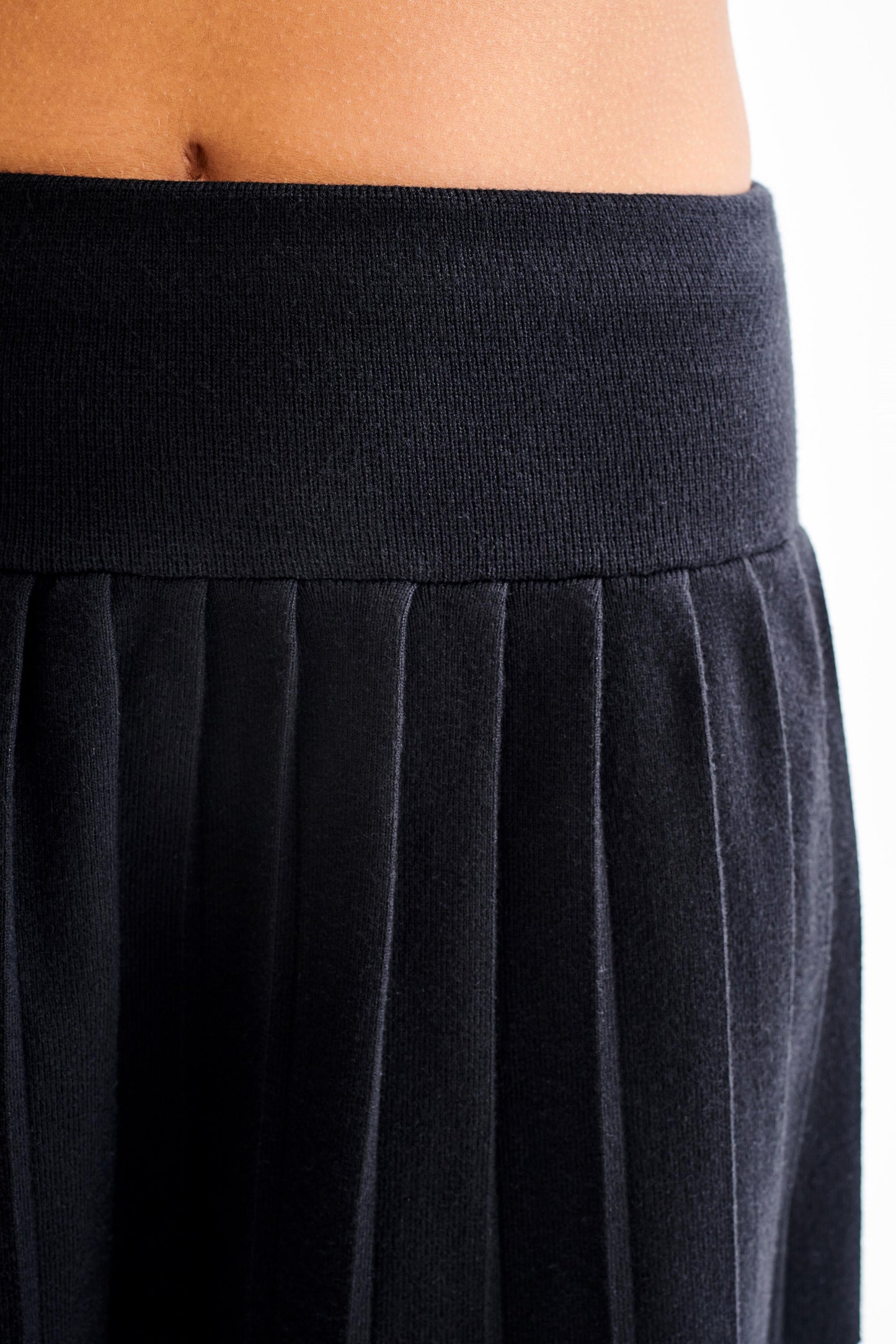 Jupe mini plissée en jersey Beverly - Noir