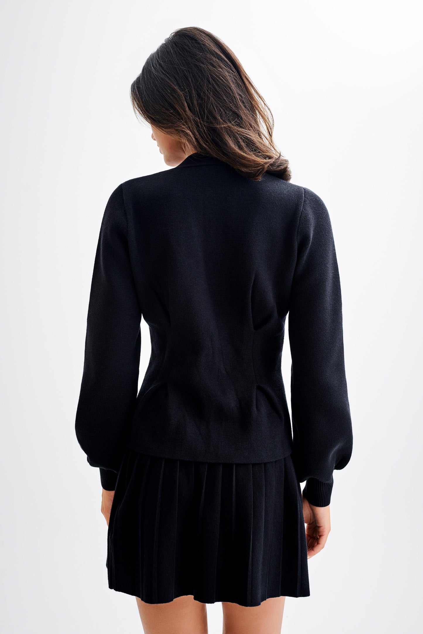 Jupe mini plissée en jersey Beverly - Noir