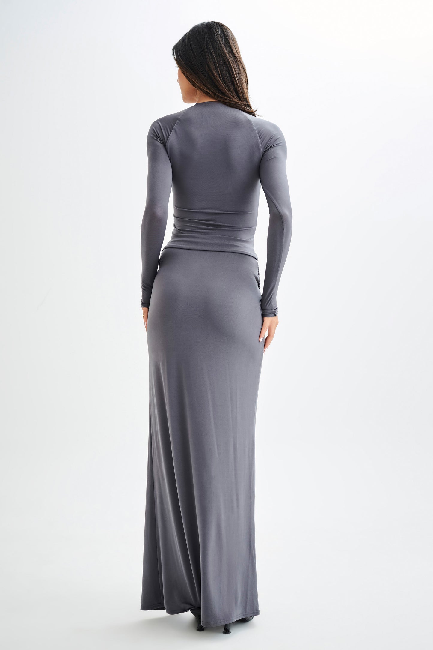 Top à manches longues à volants Billie Slinky - Gris anthracite