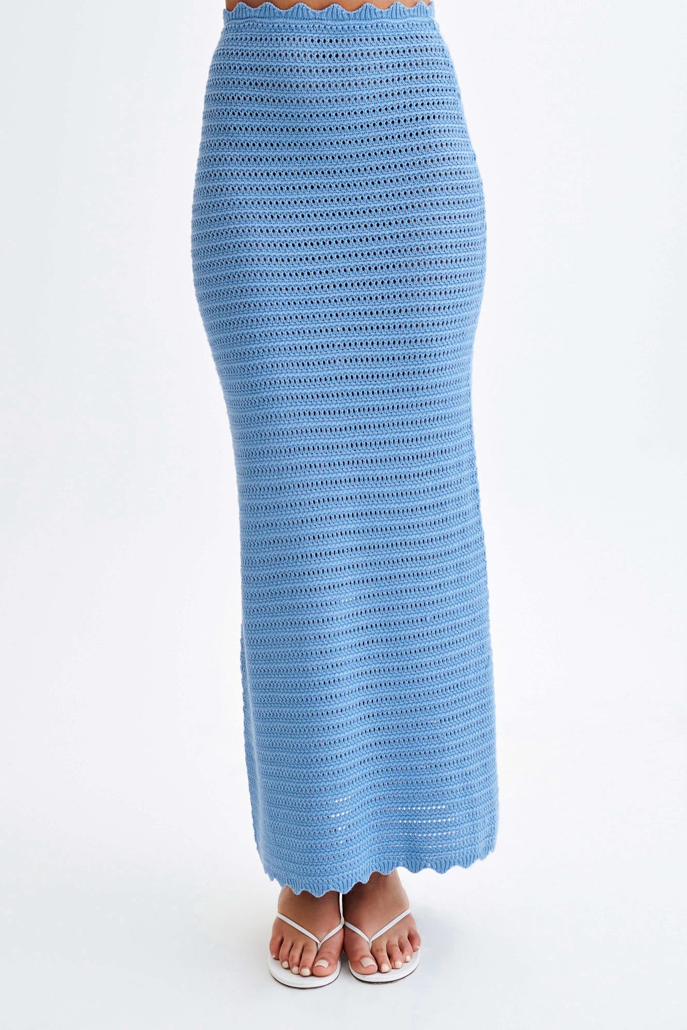 Jupe Maxi Crochetee Jadia en Forme de Queue de Poisson - Bleu Bleu Roi