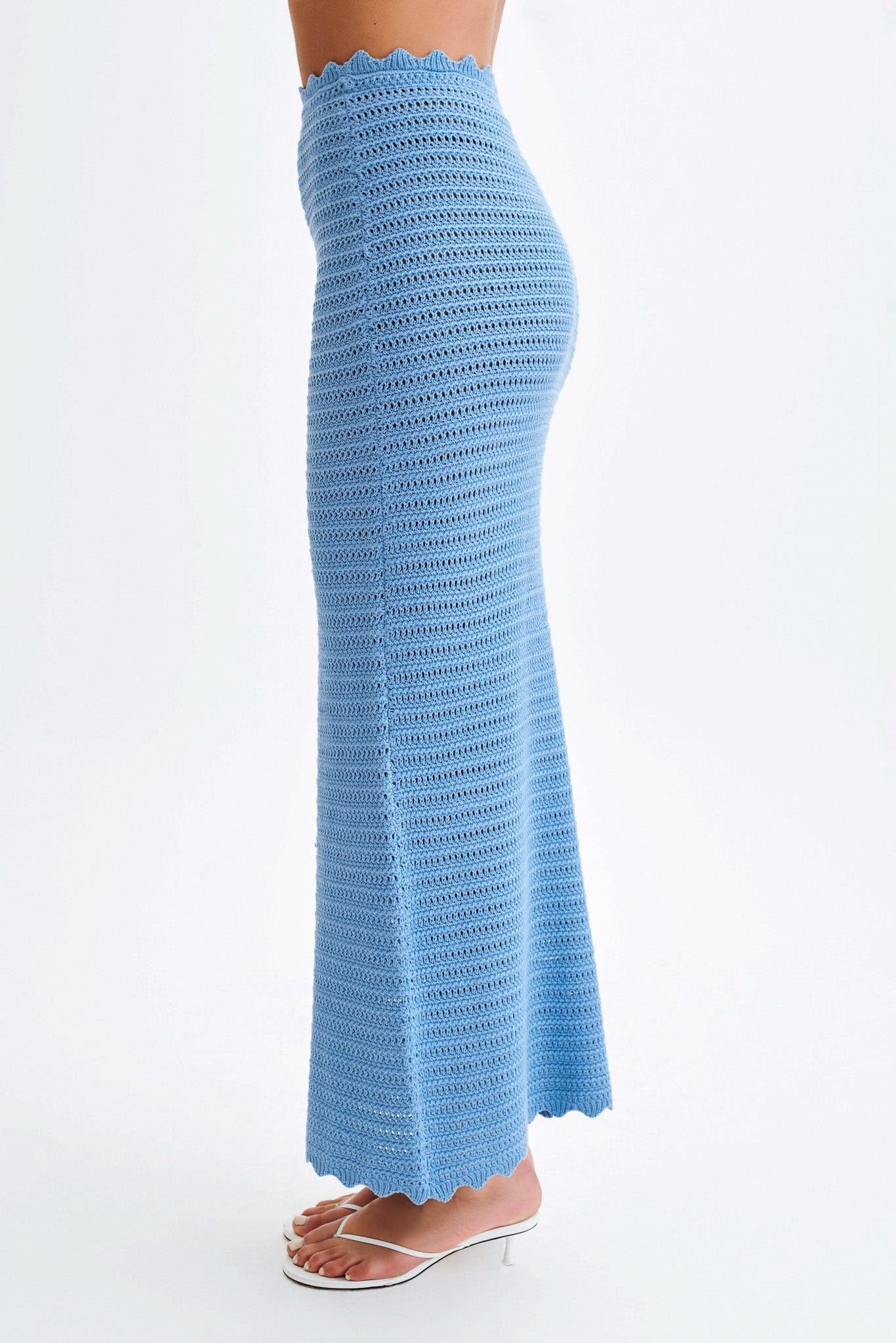 Jupe Maxi Crochetee Jadia en Forme de Queue de Poisson - Bleu Bleu Roi