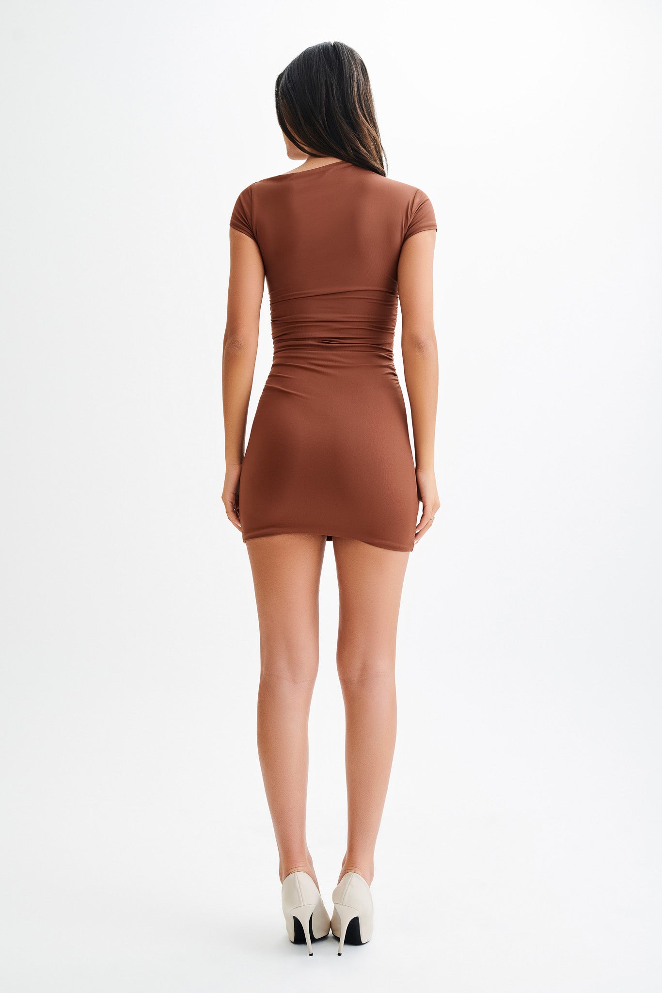 Mini-robe Cersei à manches courtes et volants - Bois