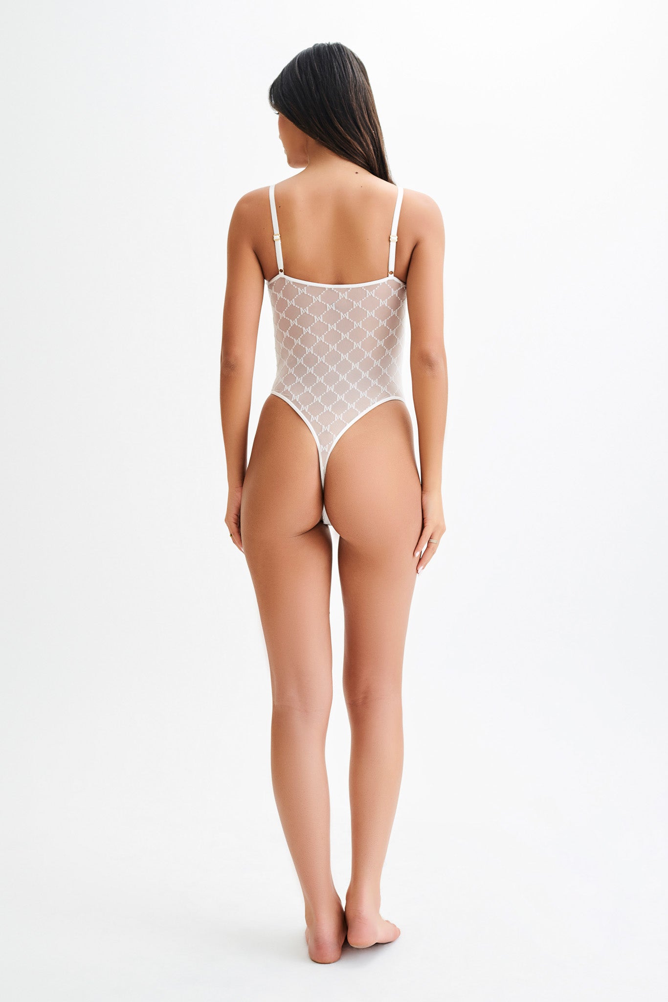 Body à monogramme Amelia - Blanc