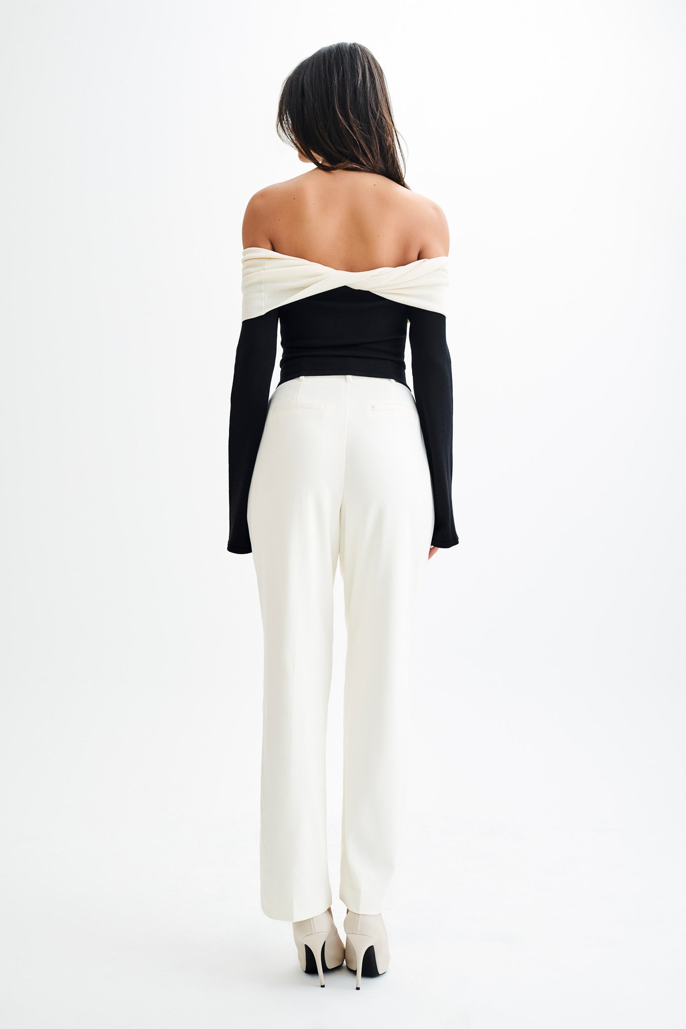 Top en tricot Yoko avec superposition contrastée - Noir/Blanc