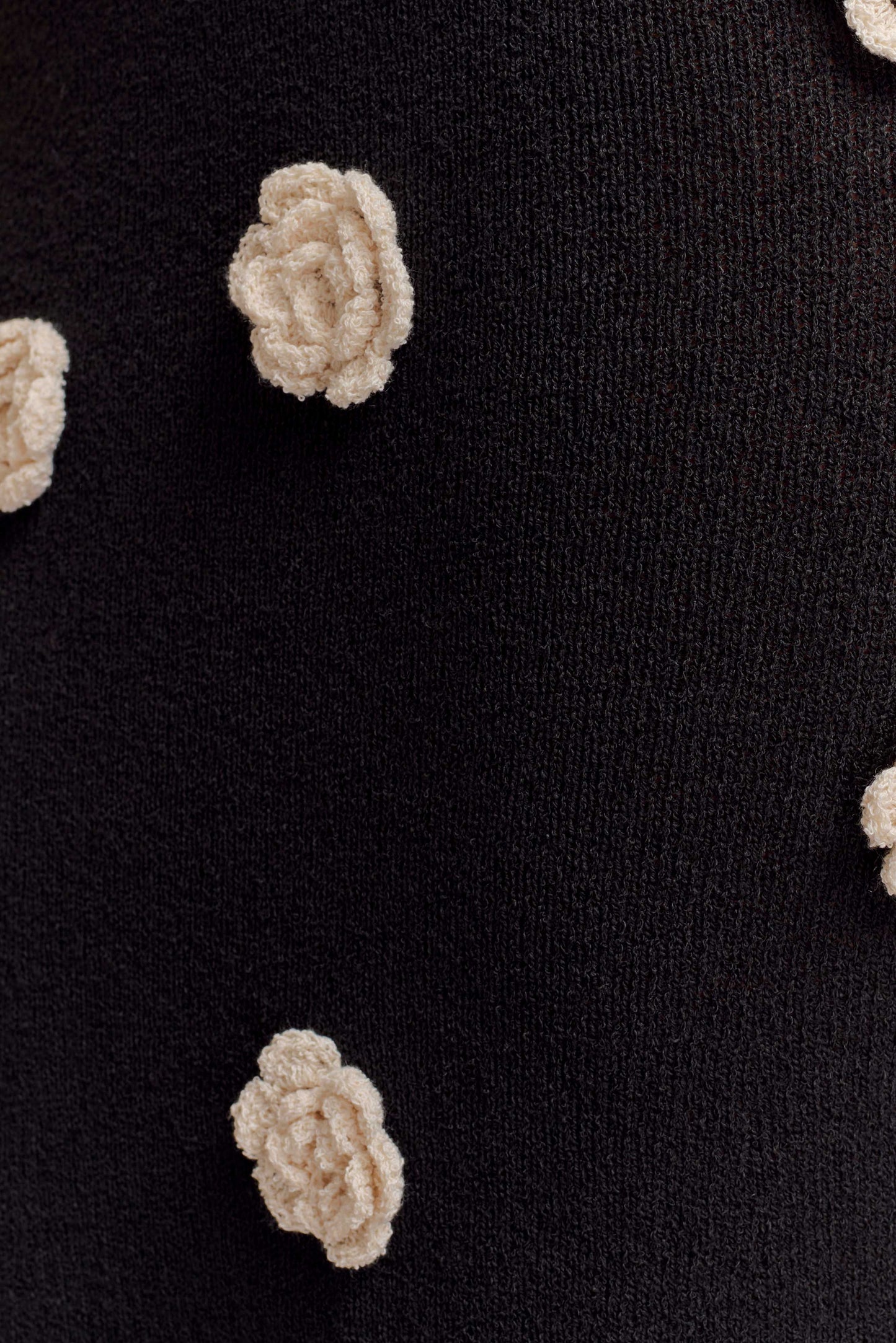 Robe Maxi Tricotée Suki à Motifs Floraux - Noir/Blanc