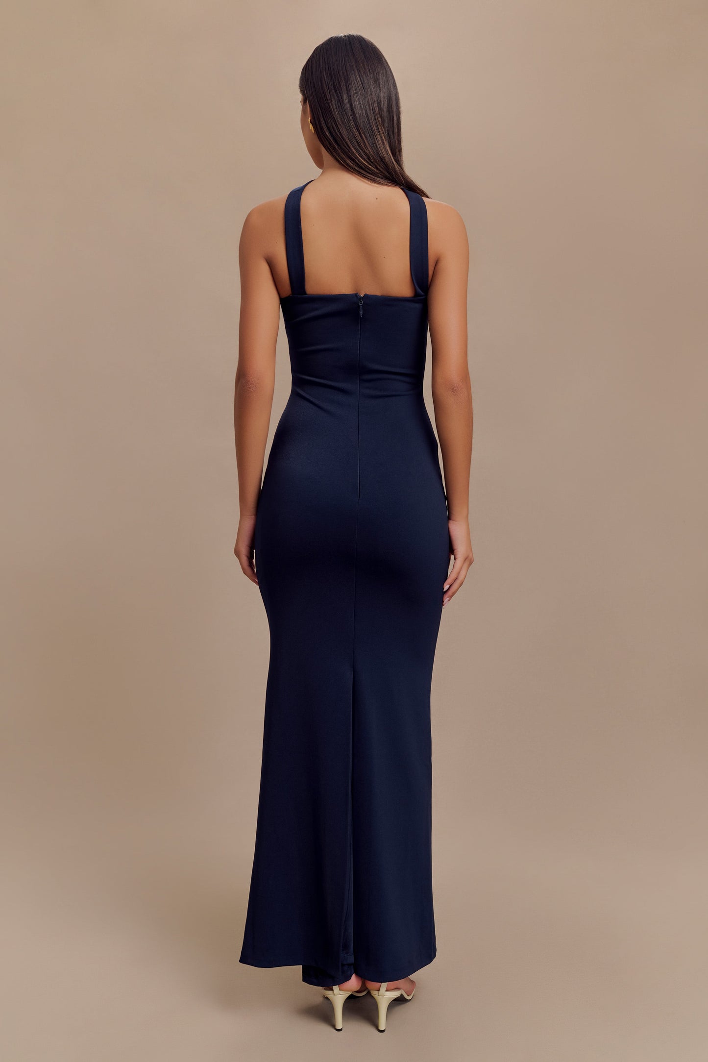 Vêtements Velma, robe maxi à col halter - Bleu marine foncé