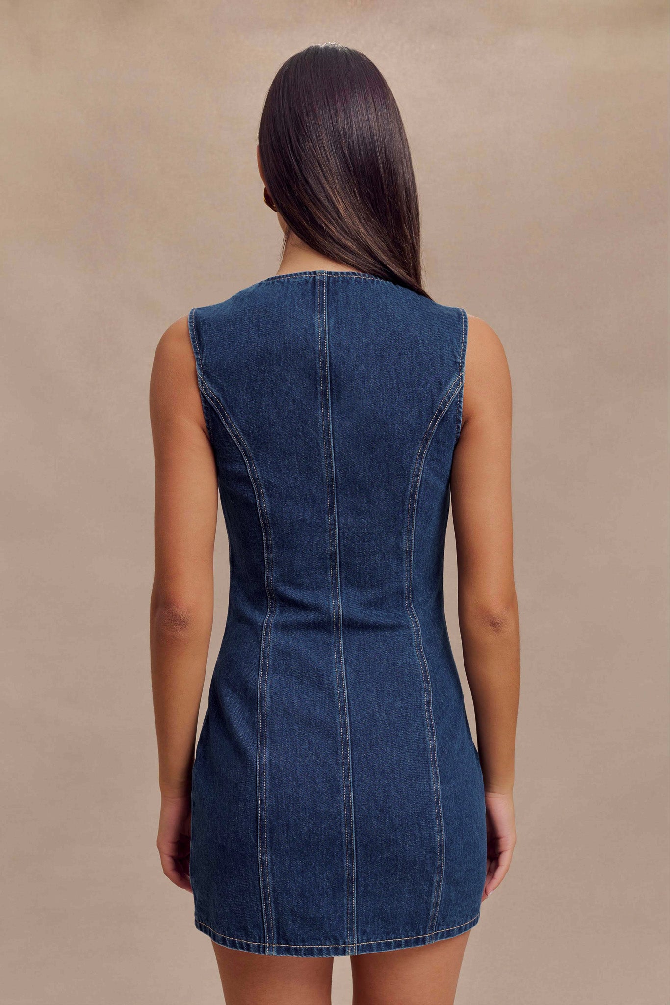 Mini-robe en jean à boutons Jane - Bleu foncé