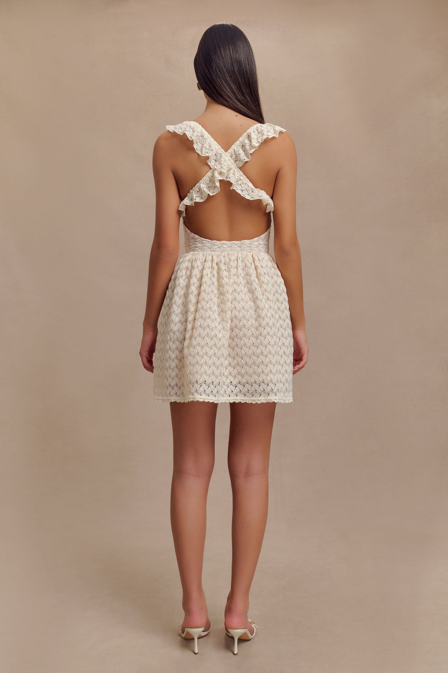 Mini-robe en dentelle Ezra - Ivoire