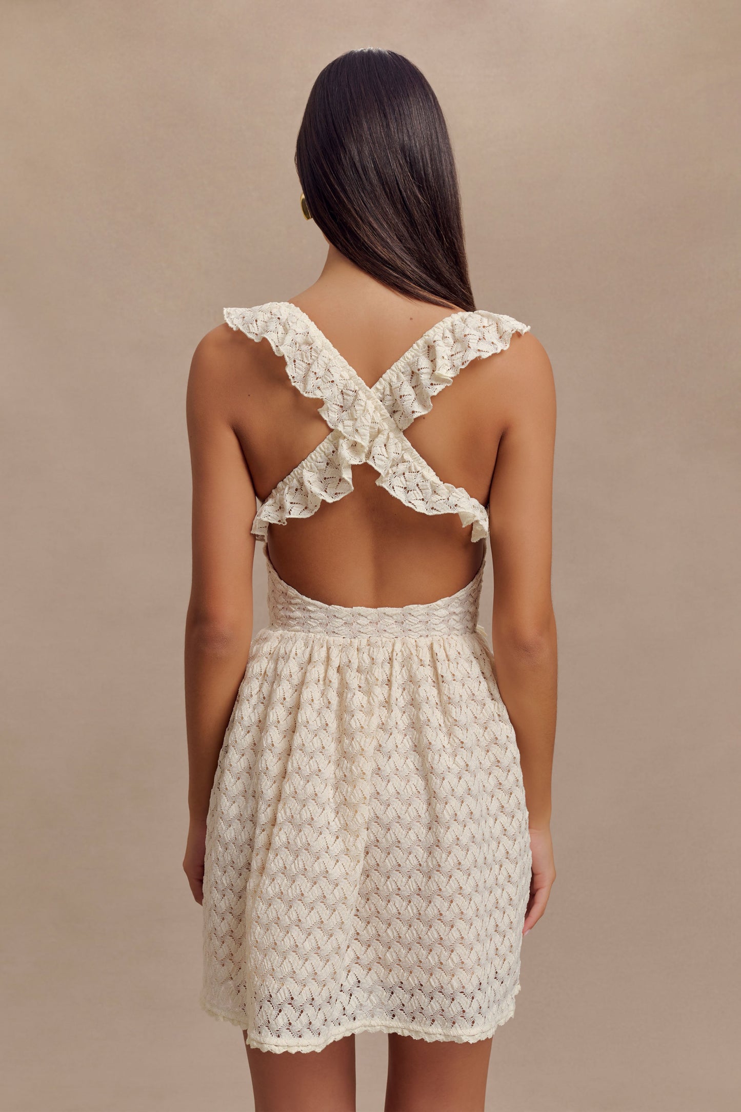 Mini-robe en dentelle Ezra - Ivoire