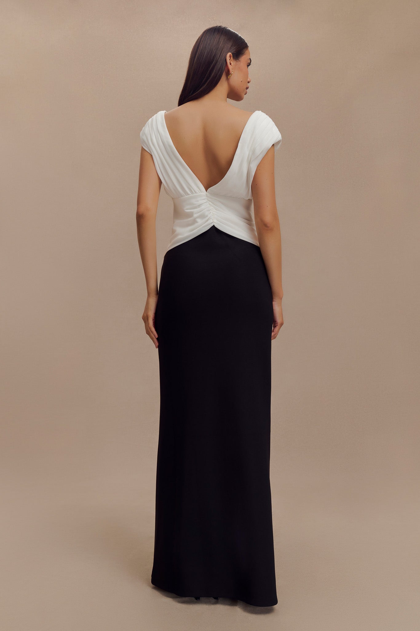 Robe Maxi Contrastée Monique - Noir