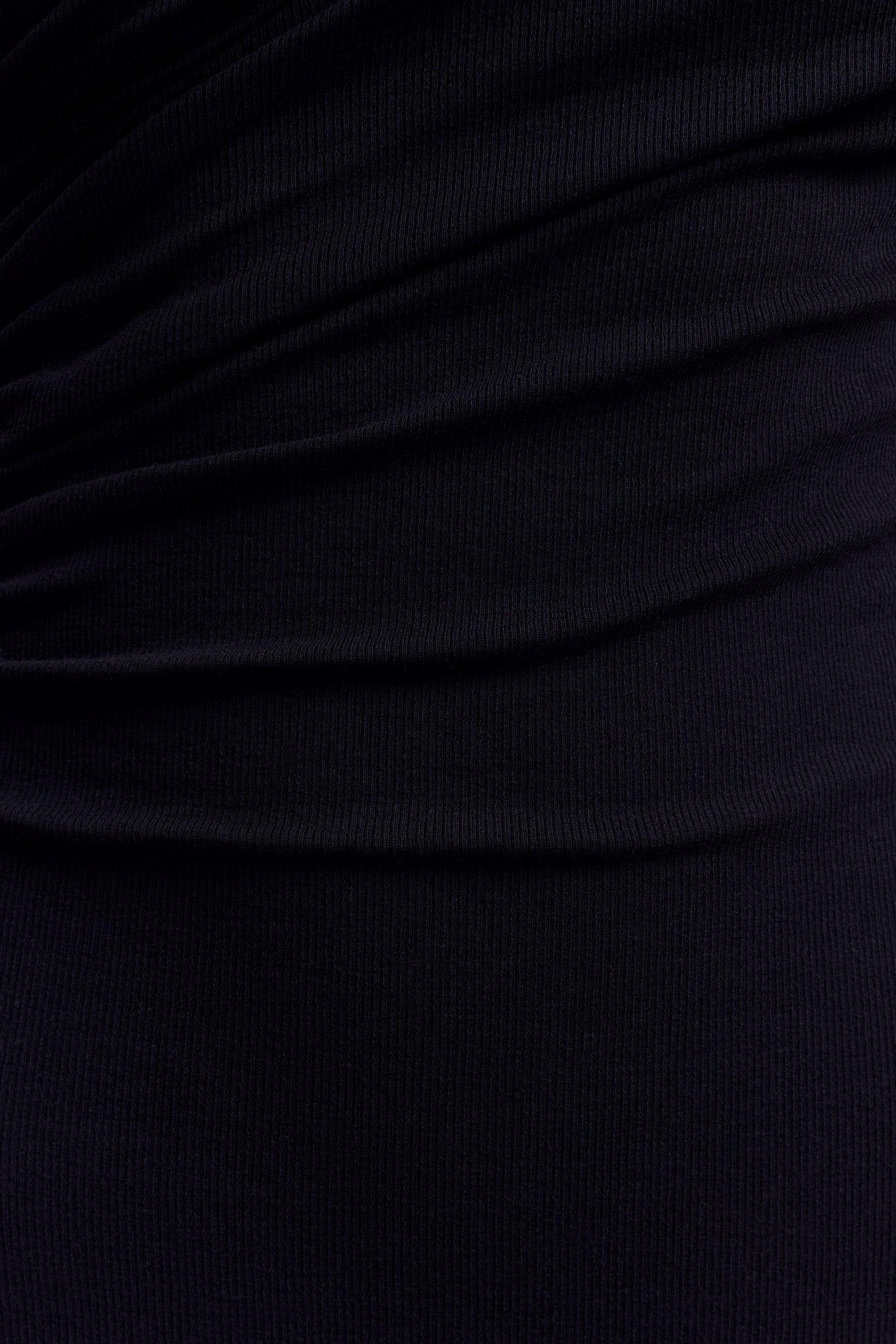 Robe midi en modal à une épaule dénudée Anastasia - Noir
