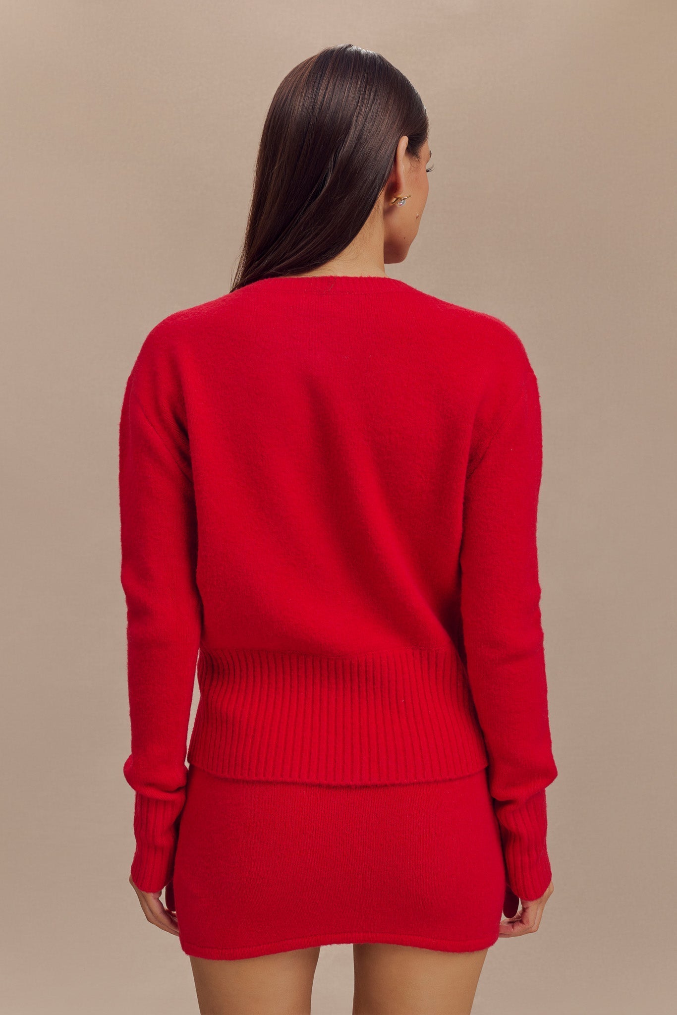 Cardigan en tricot ample Genevieve - Rubis